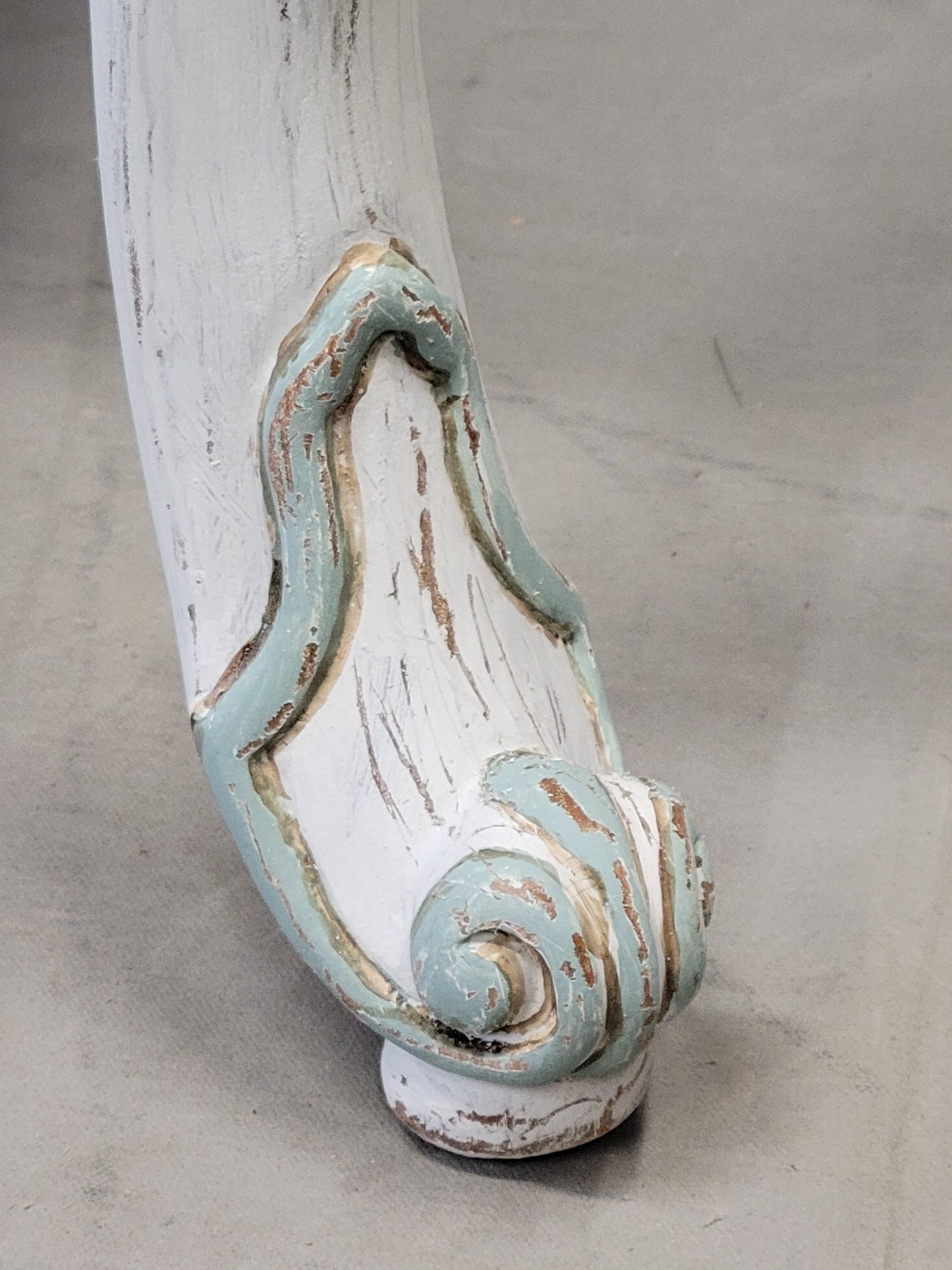 Vintage French Style Painted Cabriole Console Table