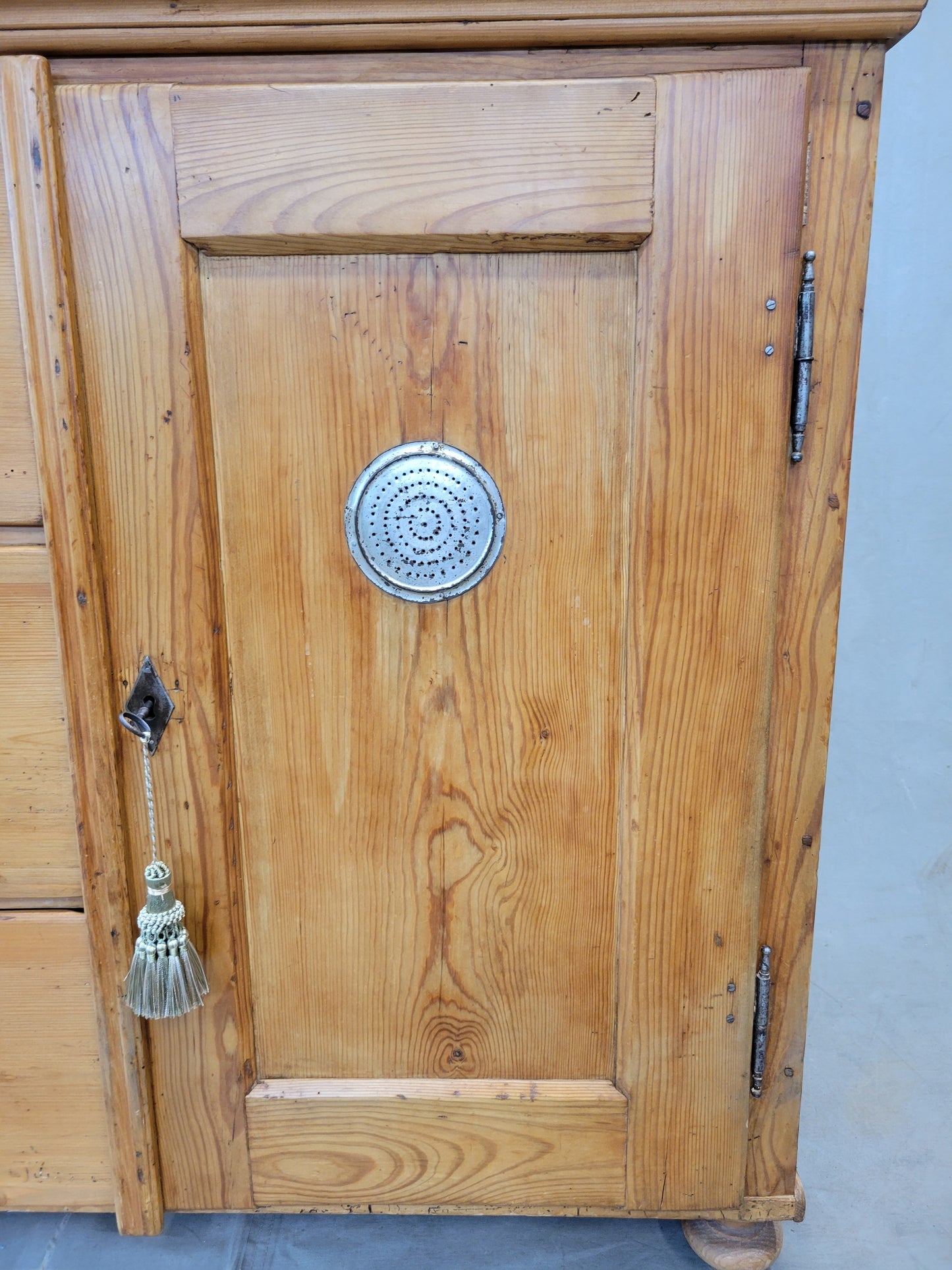 Antique German Pine Locking Pie or Larder Cabinet