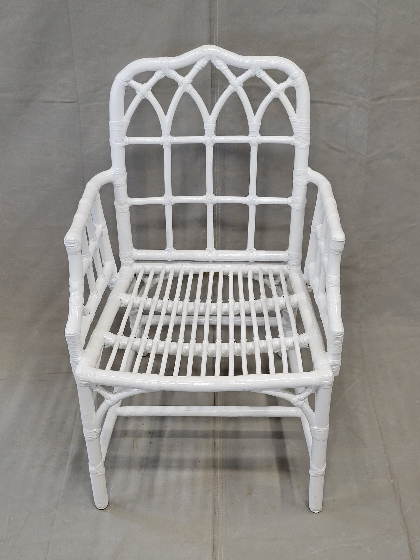 Vintage Painted McGuire Bamboo Armchairs - Set of 4