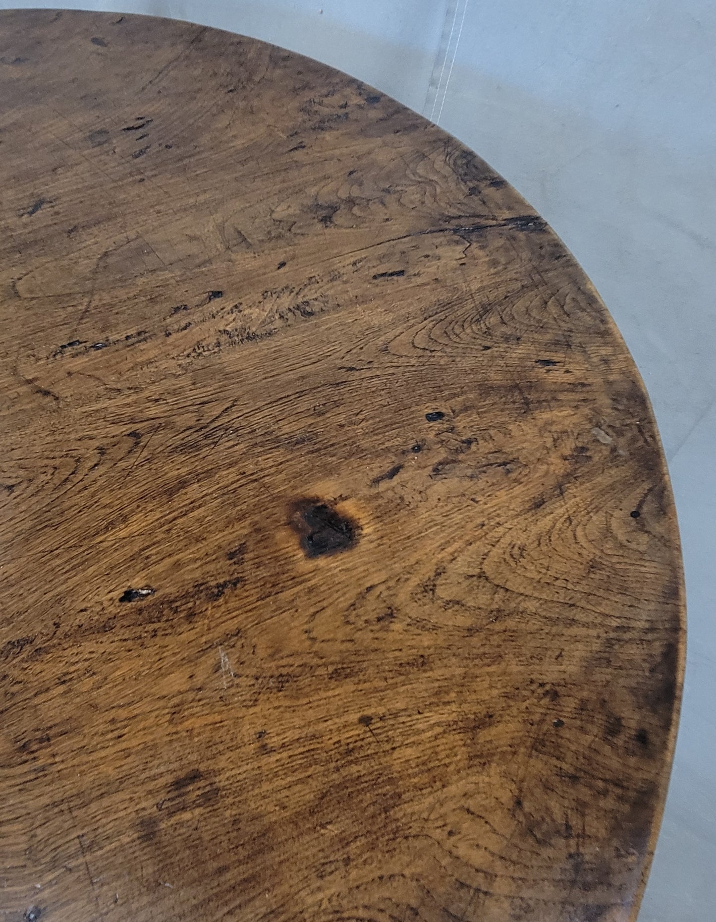 Antique Dutch Colonial Rustic Round Teak Dining Table