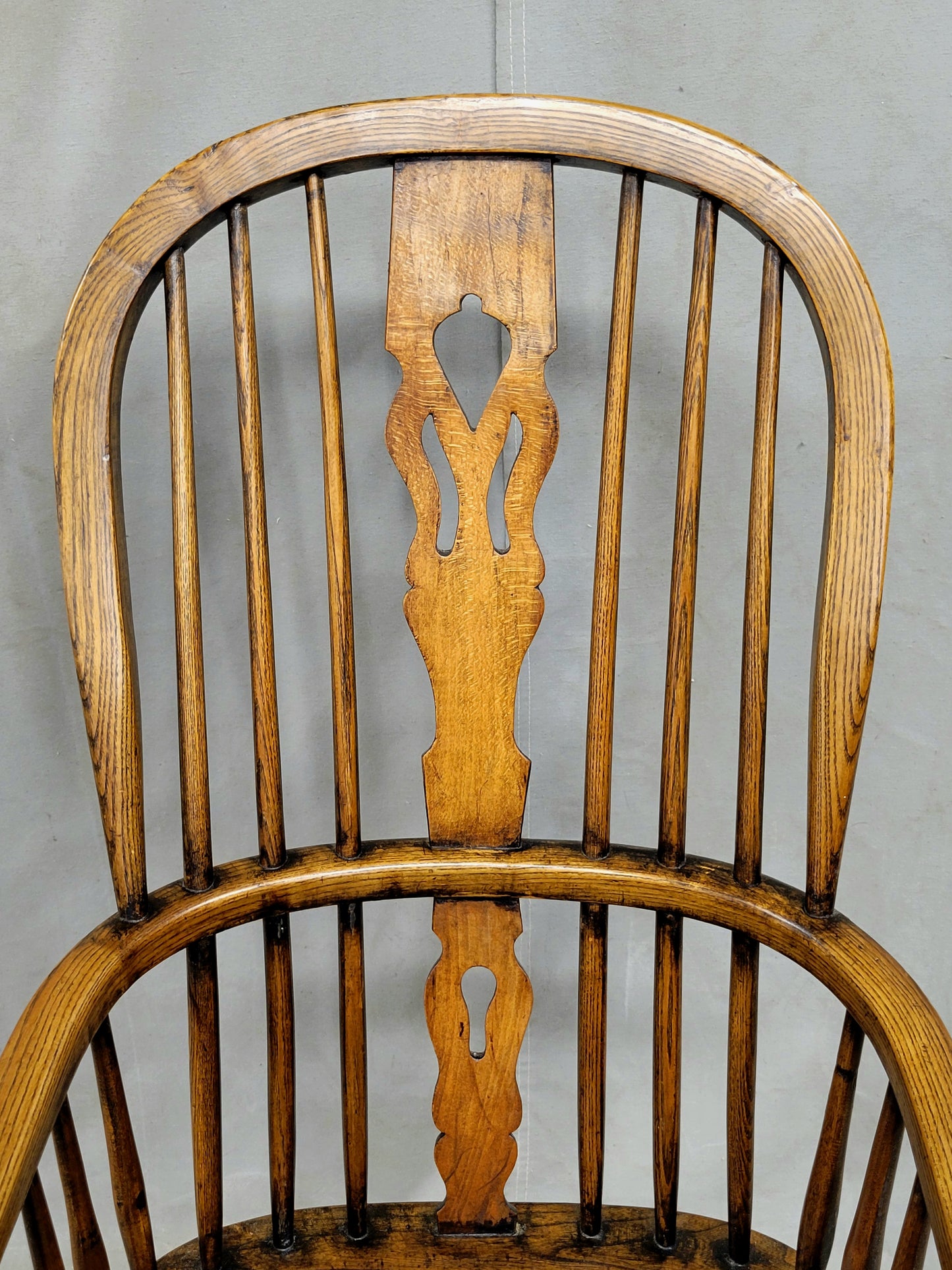 Vintage English Oak and Elm Windsor Chairs - A Pair