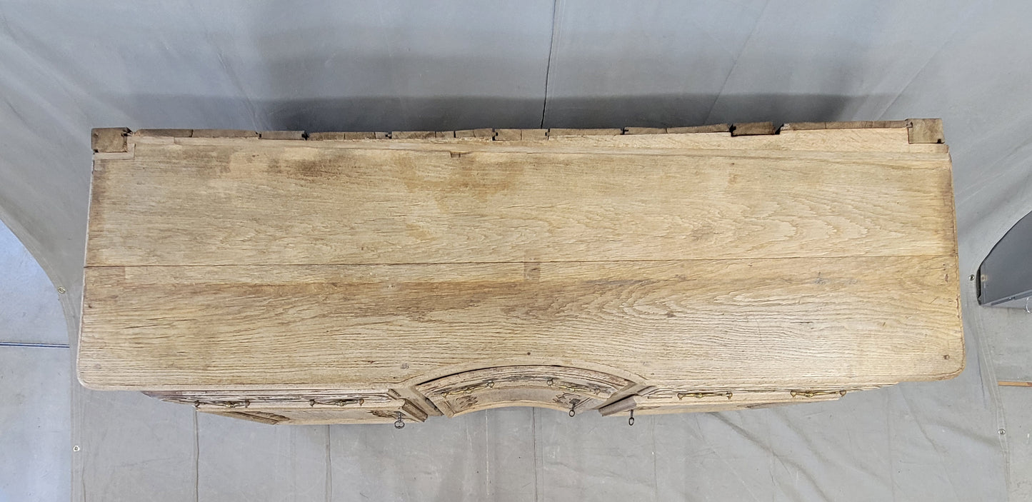 Antique 18th C. French Bleached Oak Serpentine Front Sideboard