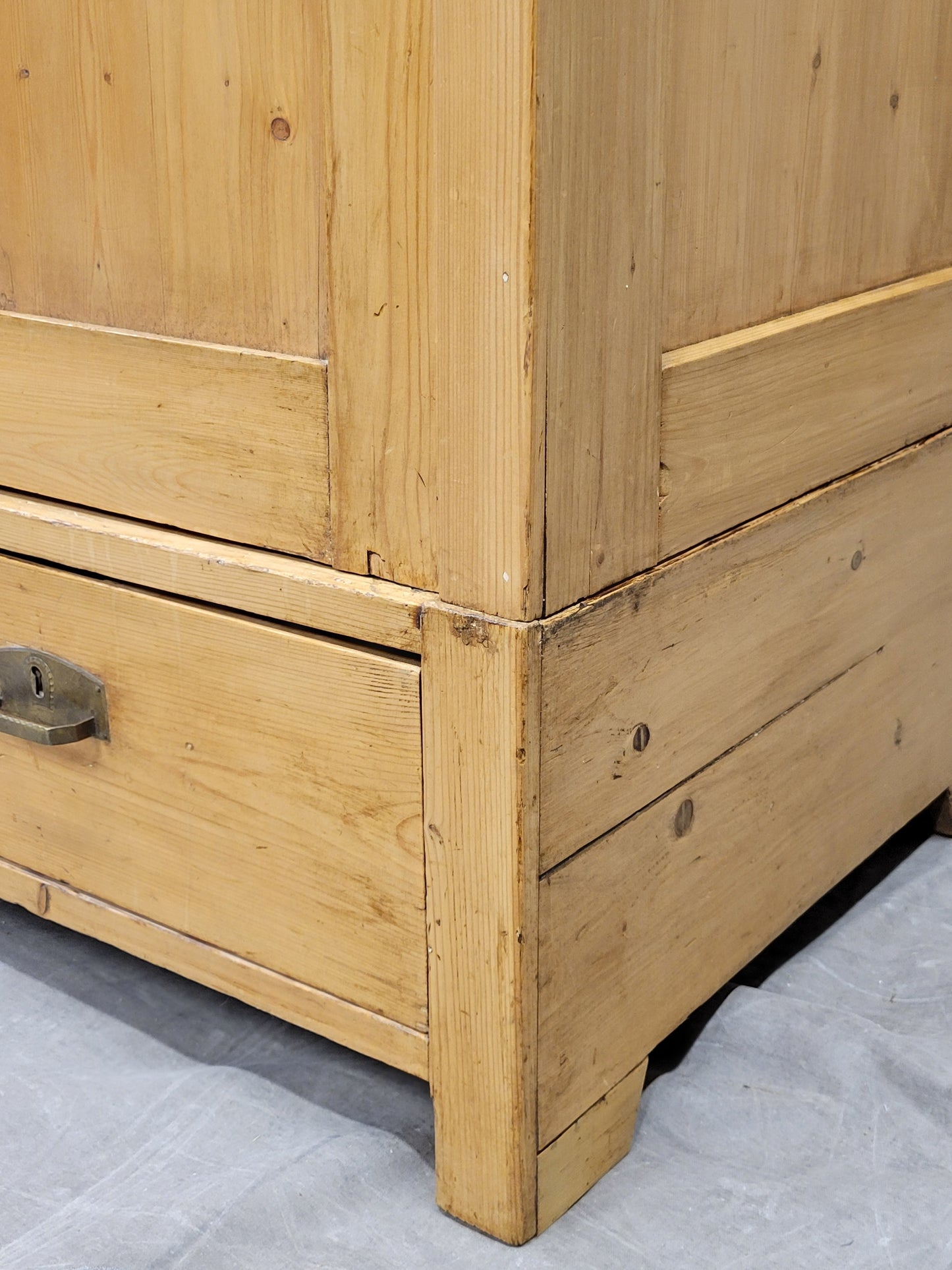 Antique Swedish Pine Armoire With Shelving