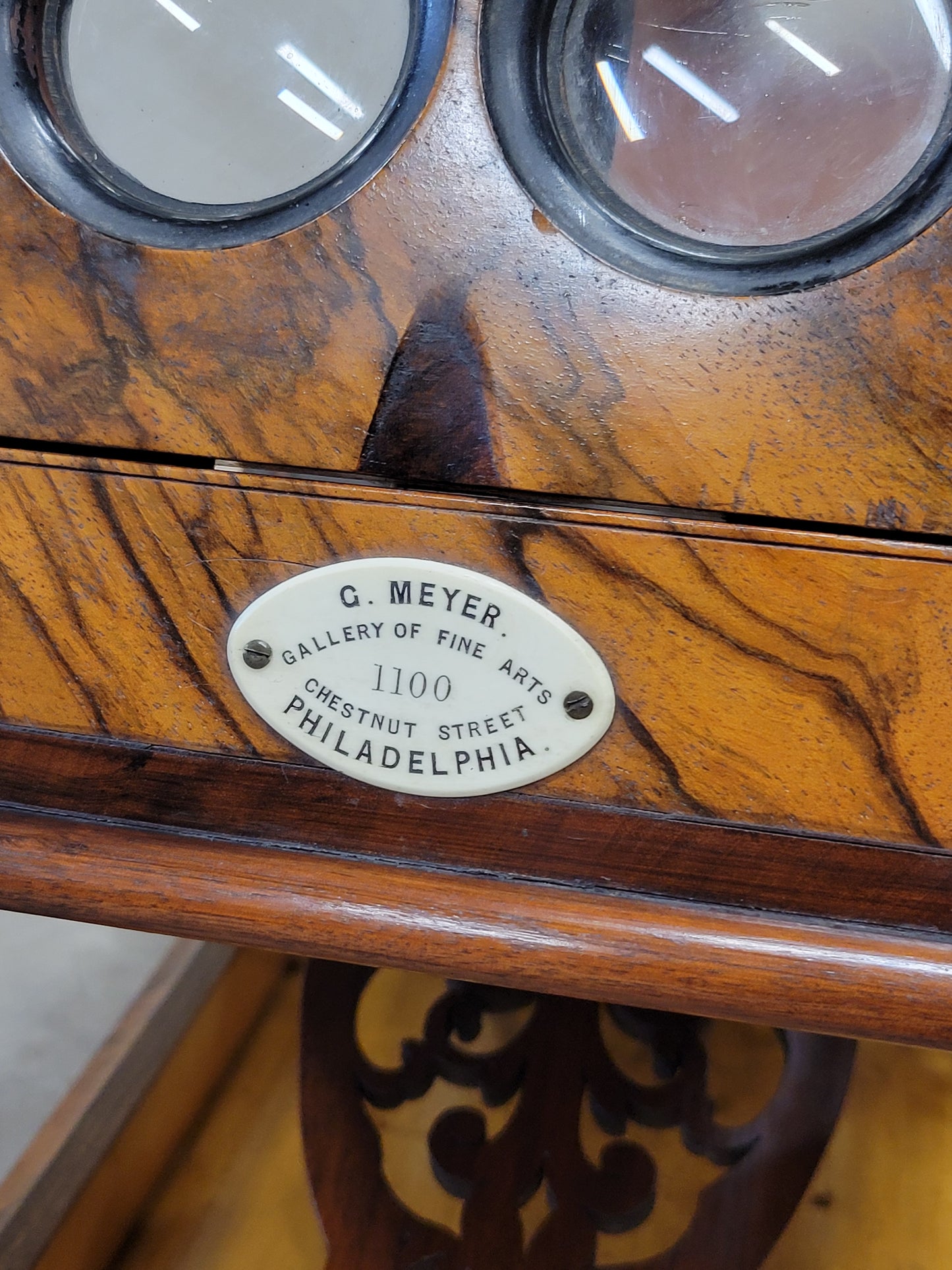 Antique Rosewood Folding Stereoscope Viewer - Philadelphia Gallery of Fine Arts