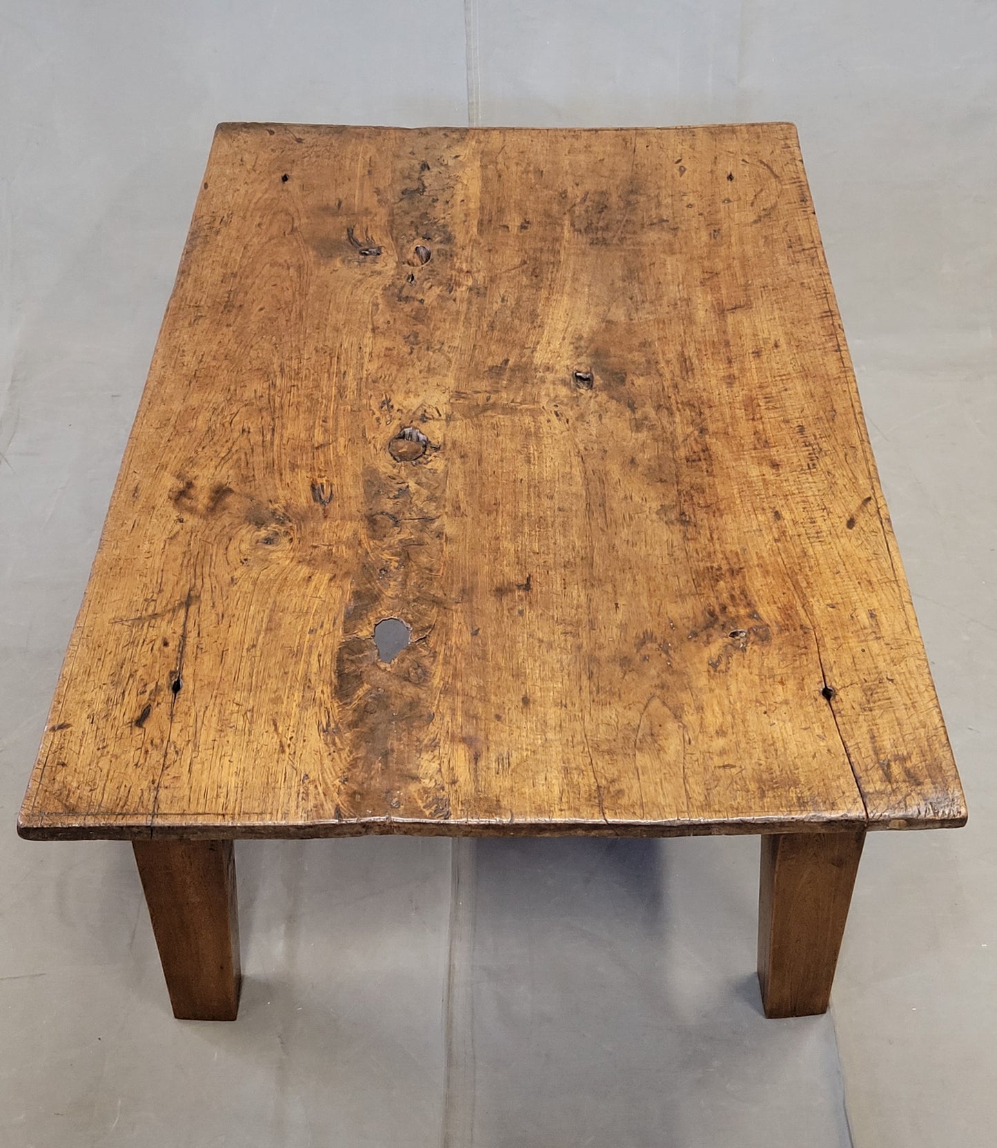 Vintage Rustic Single Slab Burl Teak Coffee Table by the Jason Scott Collection