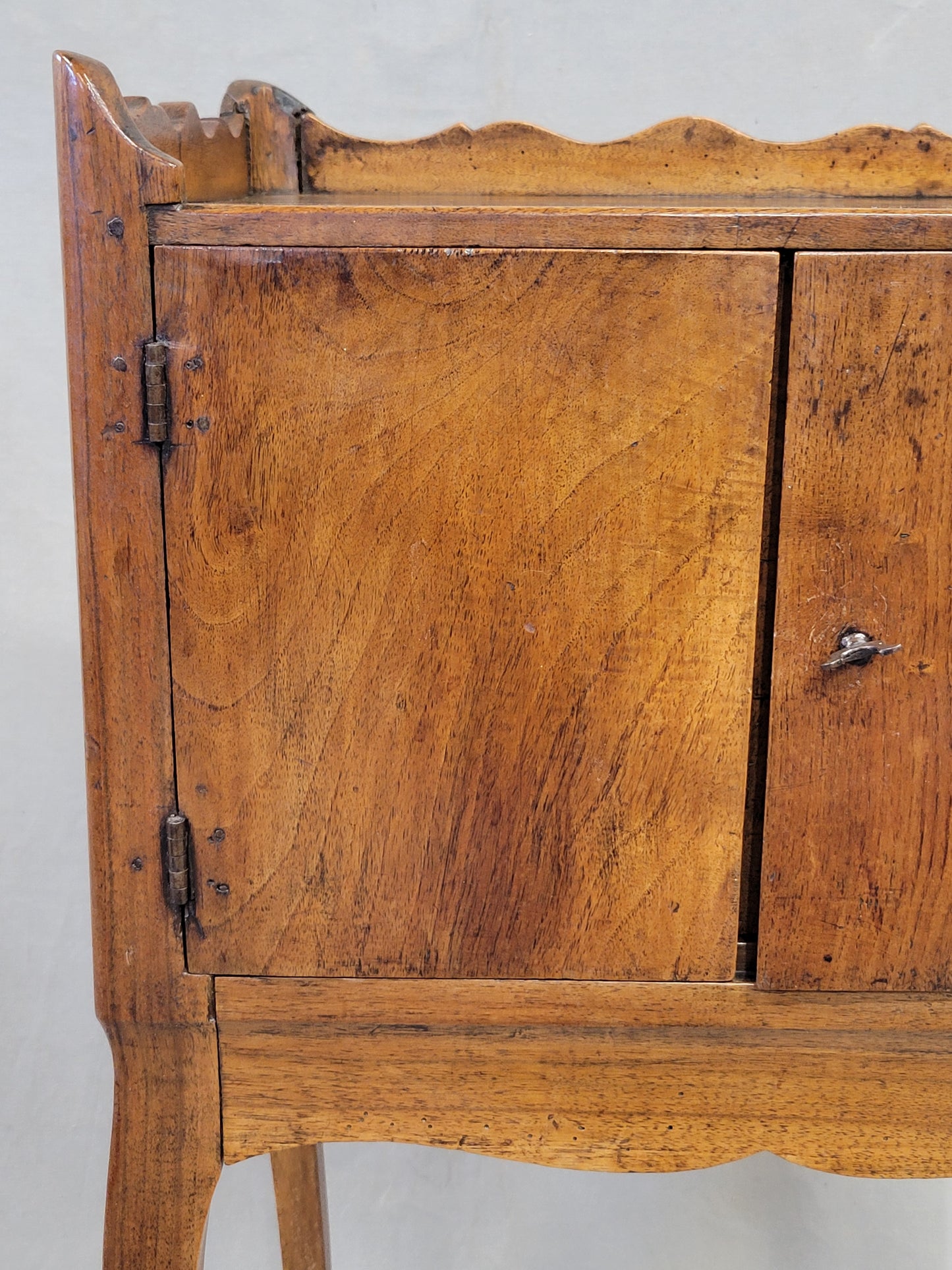 Antique 19th Century French Louis XV Style Walnut and Cherry Table De Chevet (Bedside Table)
