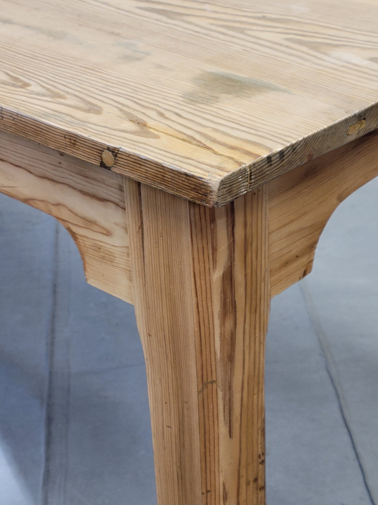 Vintage European Scrubbed Pine Rustic Farmhouse Table