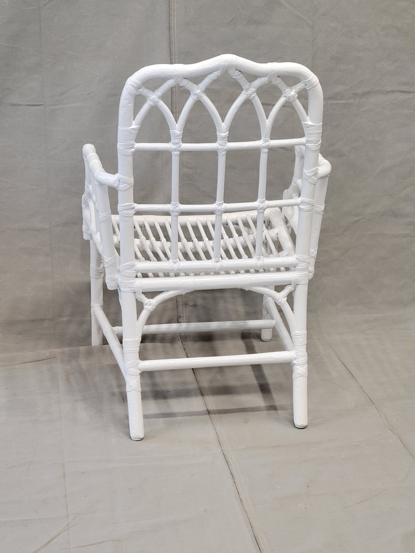 Vintage Painted McGuire Bamboo Armchairs - Set of 4