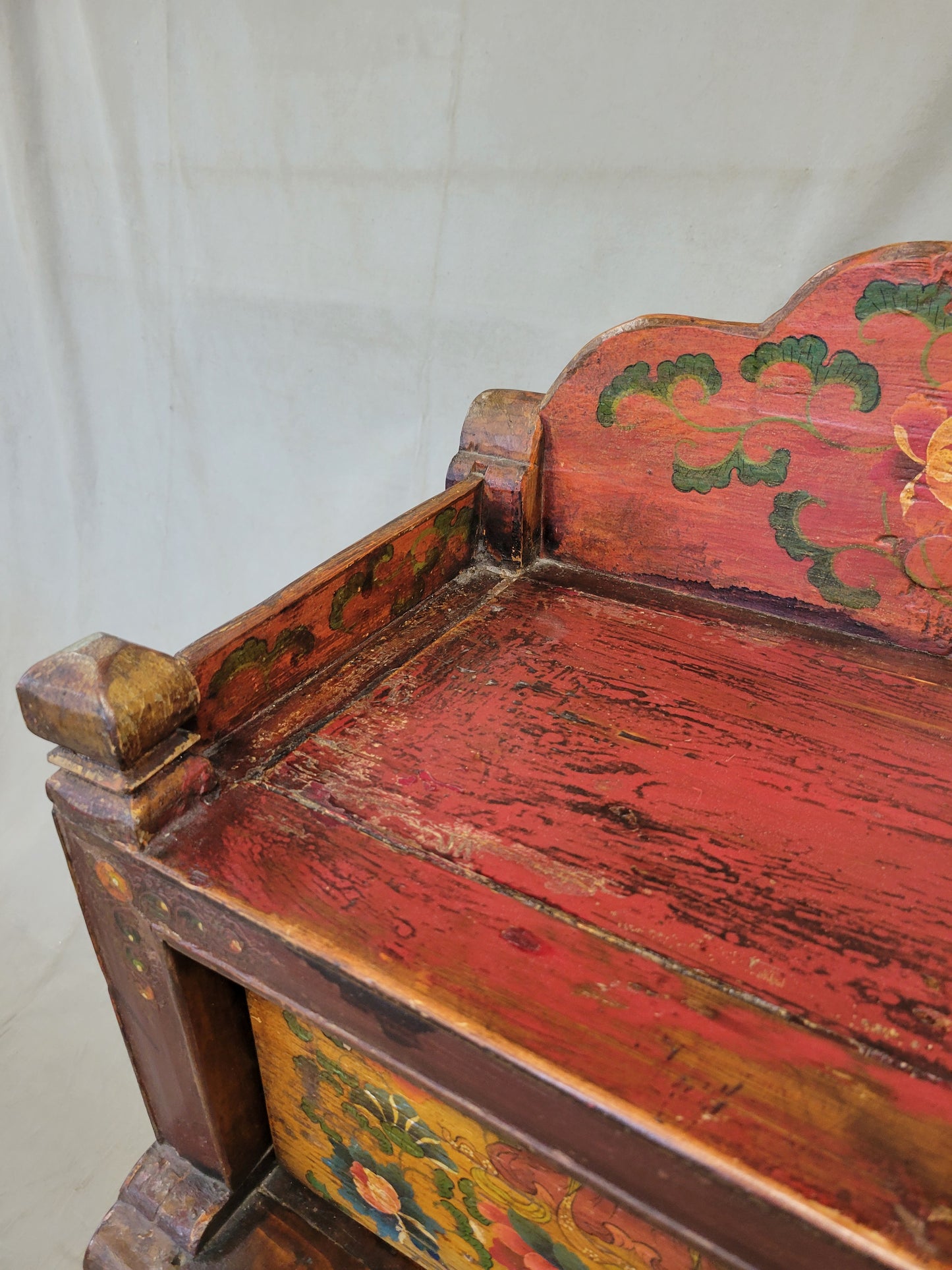 Antique 1920s Tibetan Stepped Storage Altar Cabinet