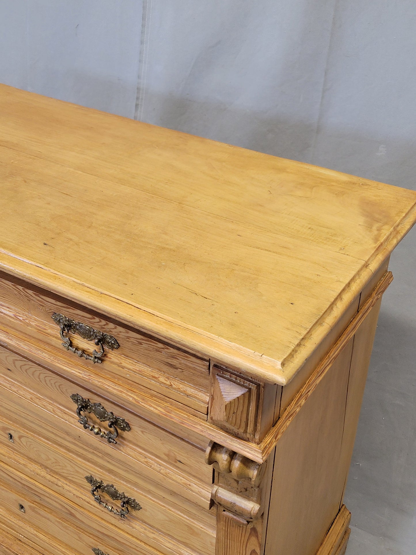 Antique Eastern European or German Pine Chest of Drawers Dresser