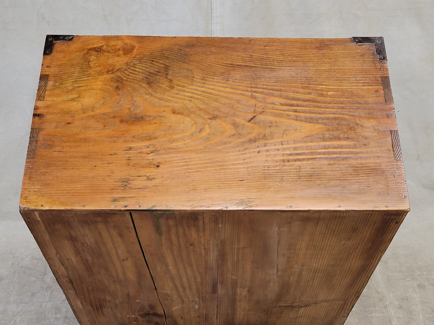 Antique Late 1800s (Meiji Era) Japanese Kansai Style Cedar Merchant Chest Tansu