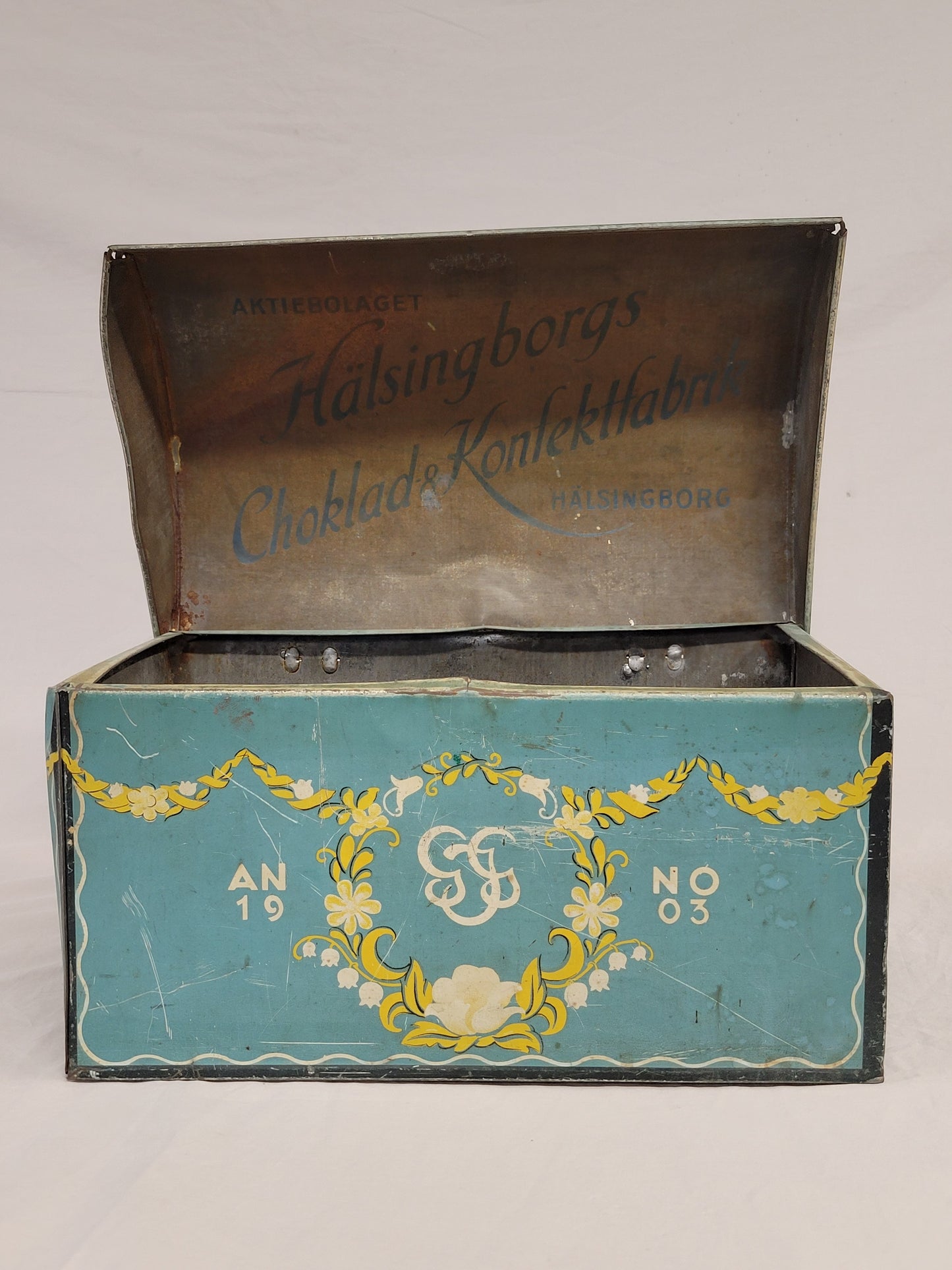 Antique 1903 Swedish Large Chocolate Tin