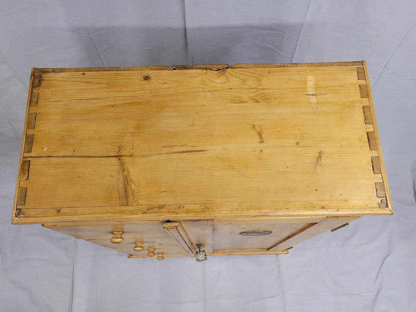 Antique European Pine Locking Pie or Larder Cabinet