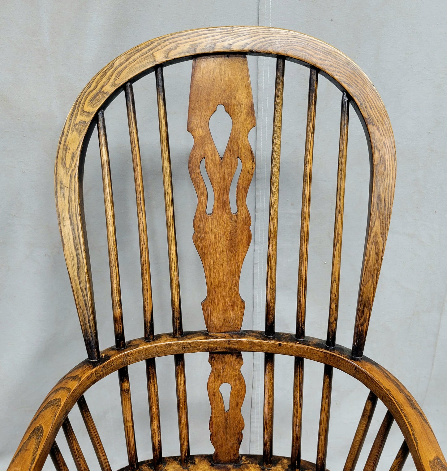 Vintage English Oak and Elm Windsor Chairs - A Pair