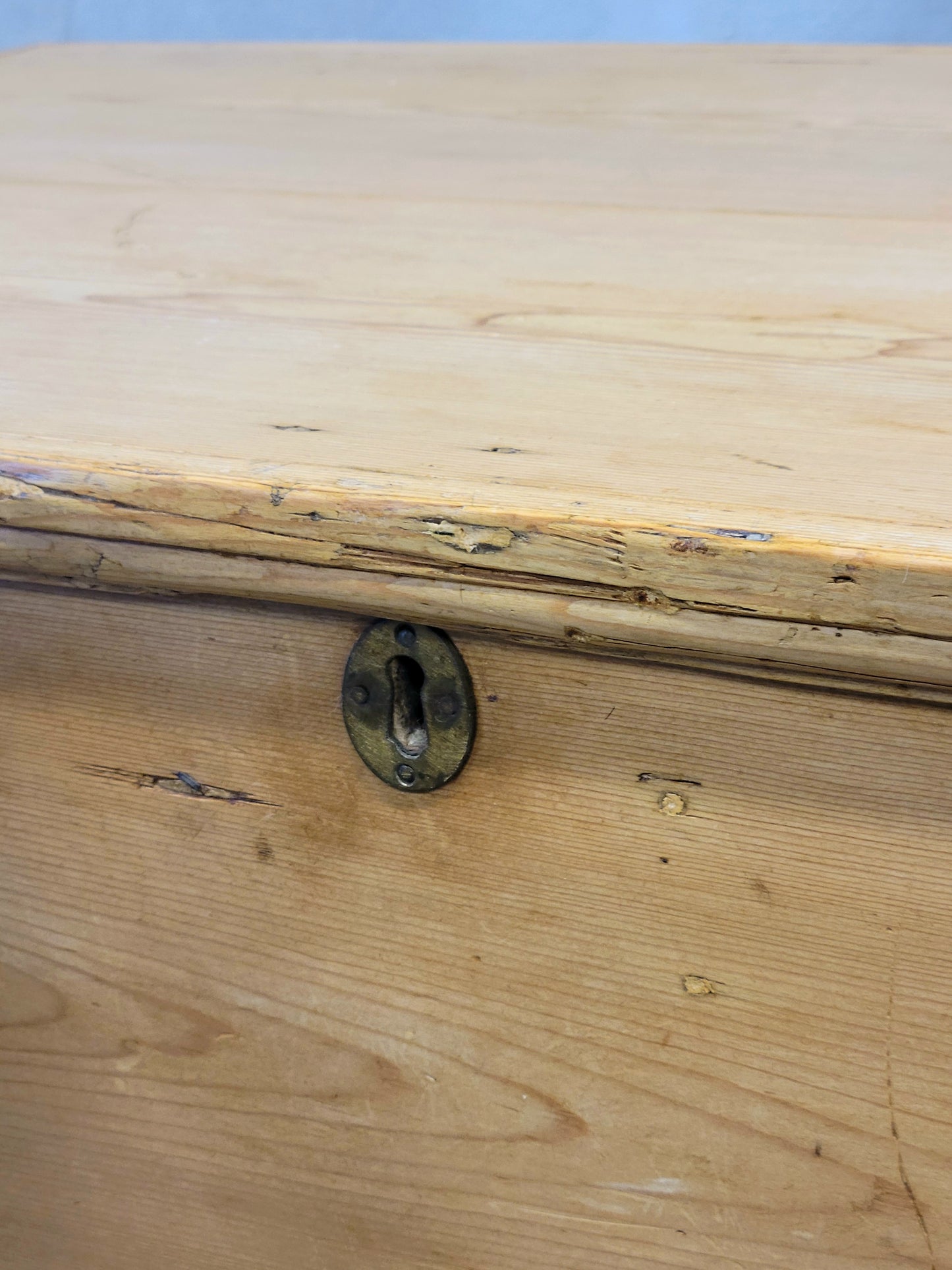 Antique Eastern European Natural Pine Blanket Chest