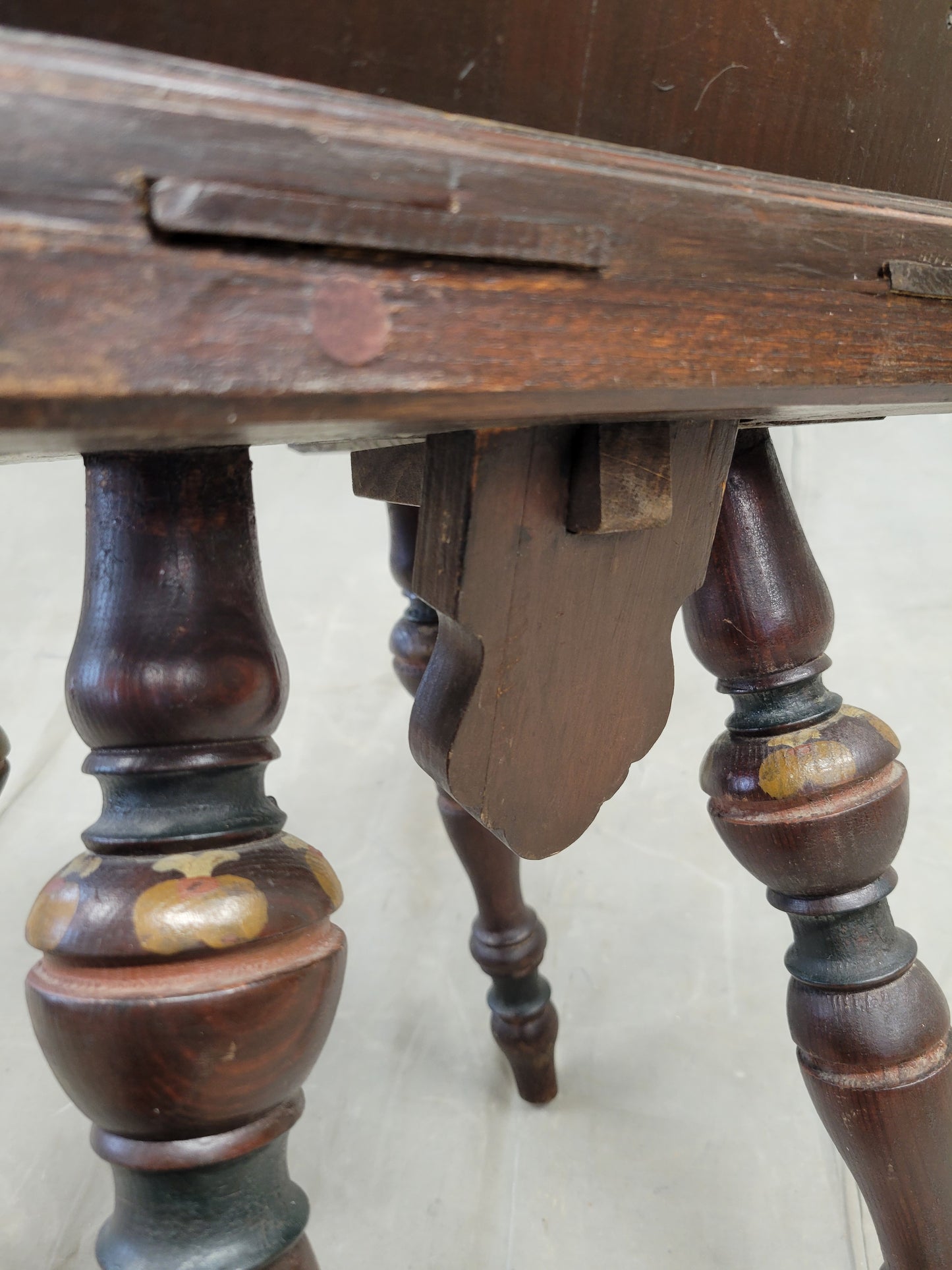 Vintage Swiss/German Carved and Painted Board Chair