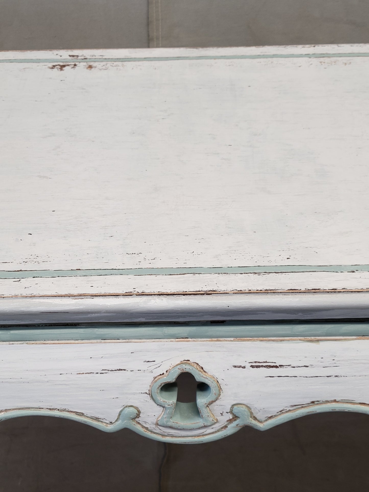 Vintage French Style Painted Cabriole Console Table