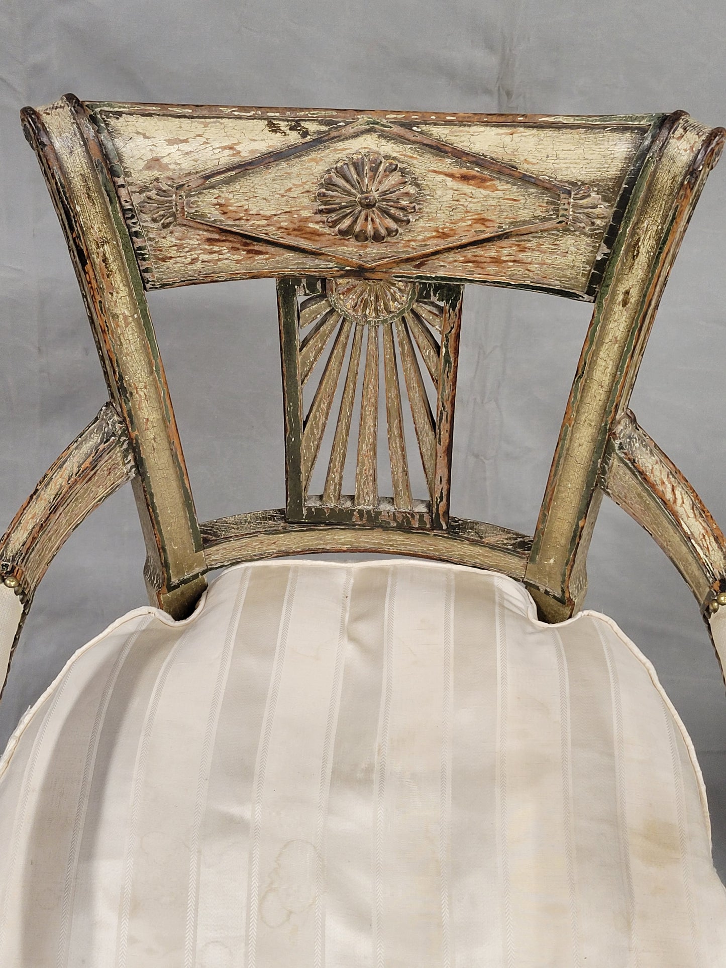 Antique Maison Jansen Style French Louis XVI Painted Fauteuil Chairs - a Pair