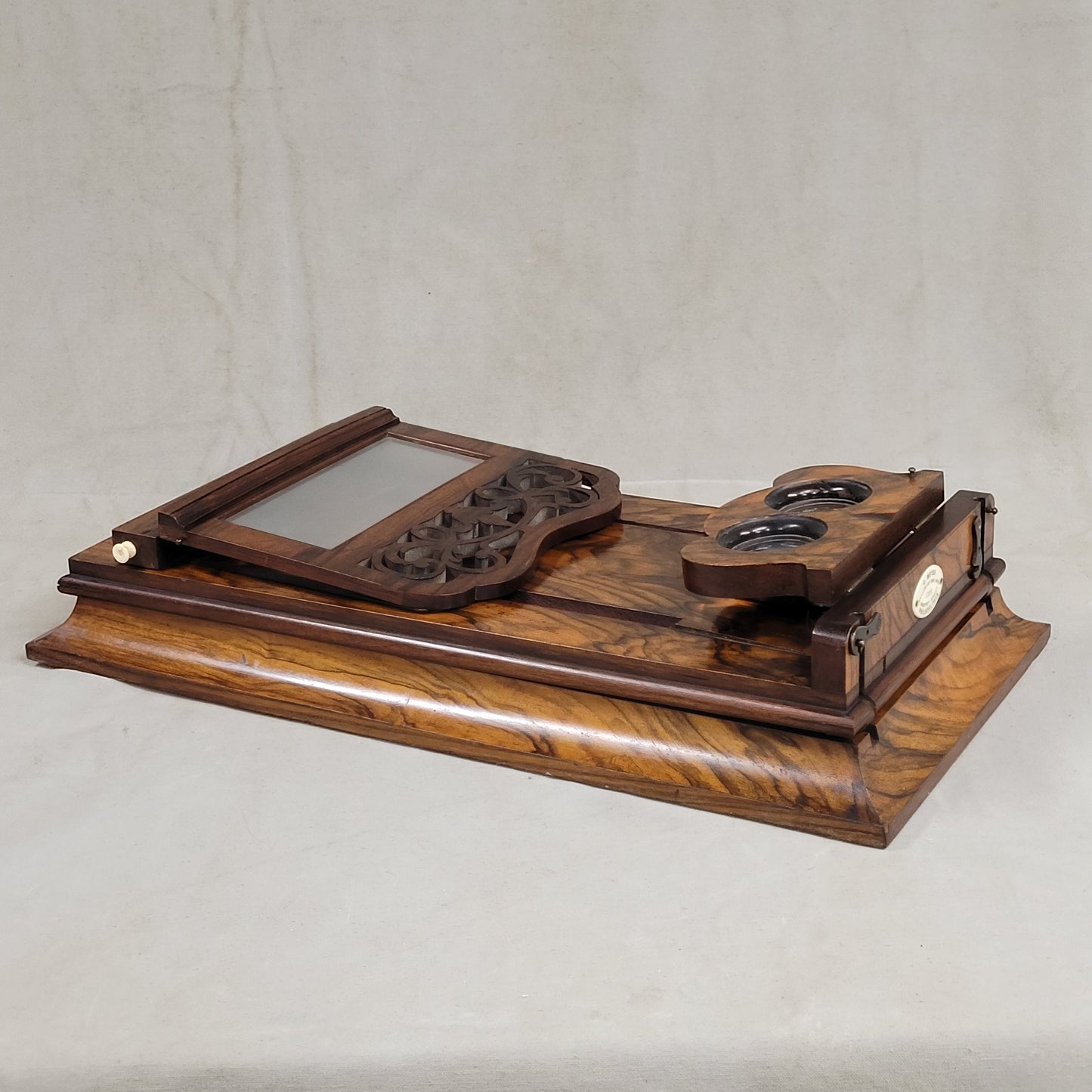 Antique Rosewood Folding Stereoscope Viewer - Philadelphia Gallery of Fine Arts