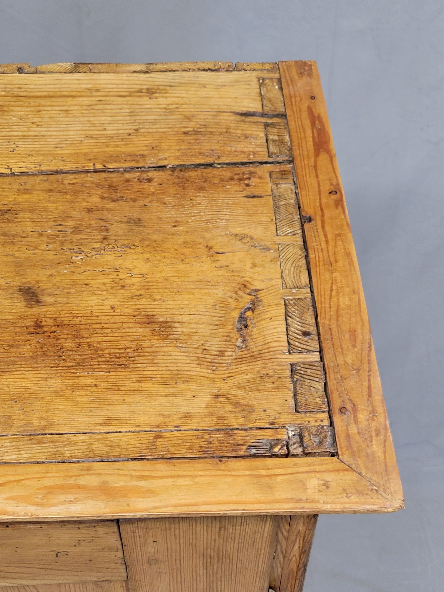 Antique Czech Pine Locking Pie or Larder Cabinet