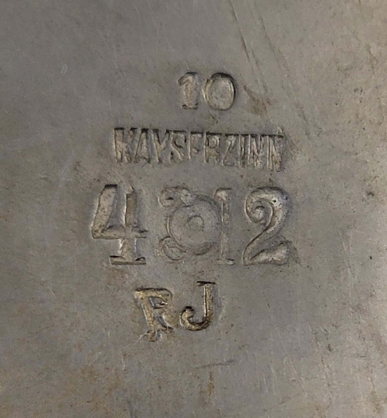 Antique Circa 1900 Art Nouveau Kayserzinn "4312" Pewter Vase With Lilies