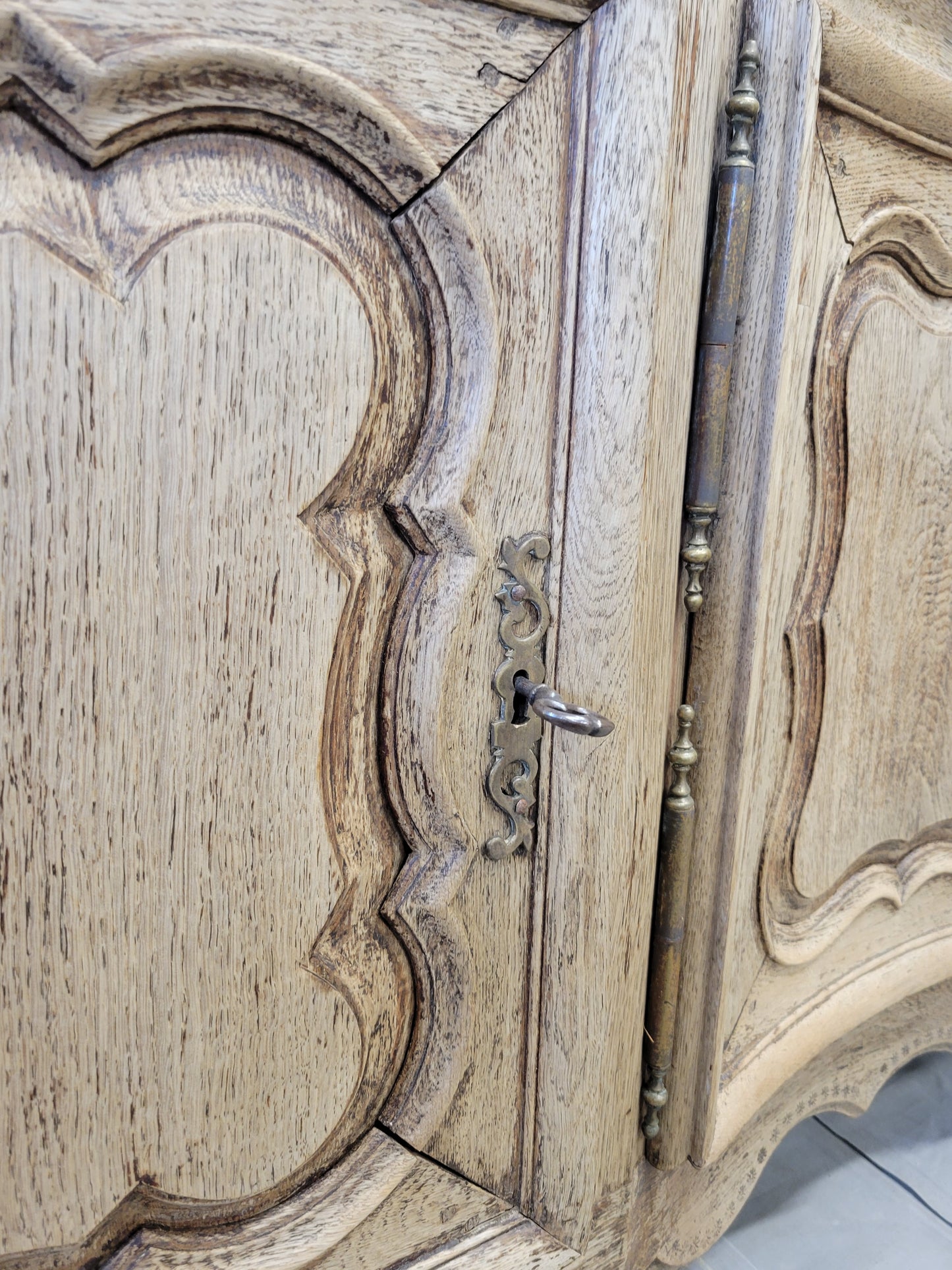 Antique 18th C. French Bleached Oak Serpentine Front Sideboard