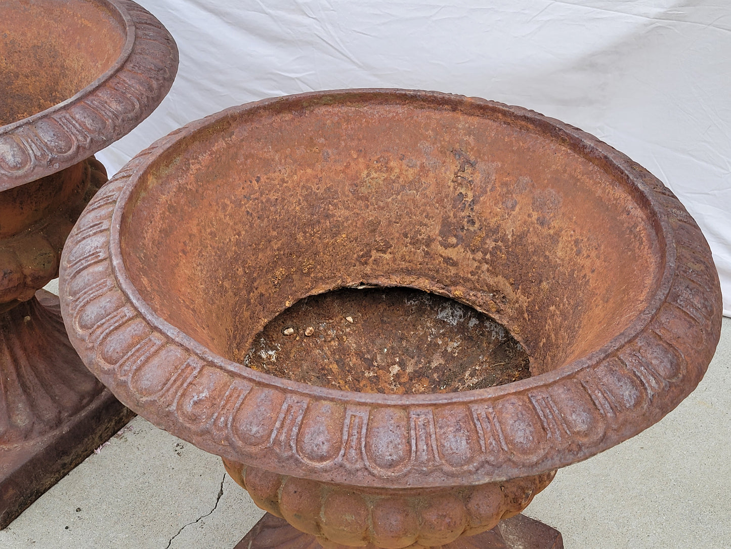 Vintage Cast Iron Monumental Classical Planters