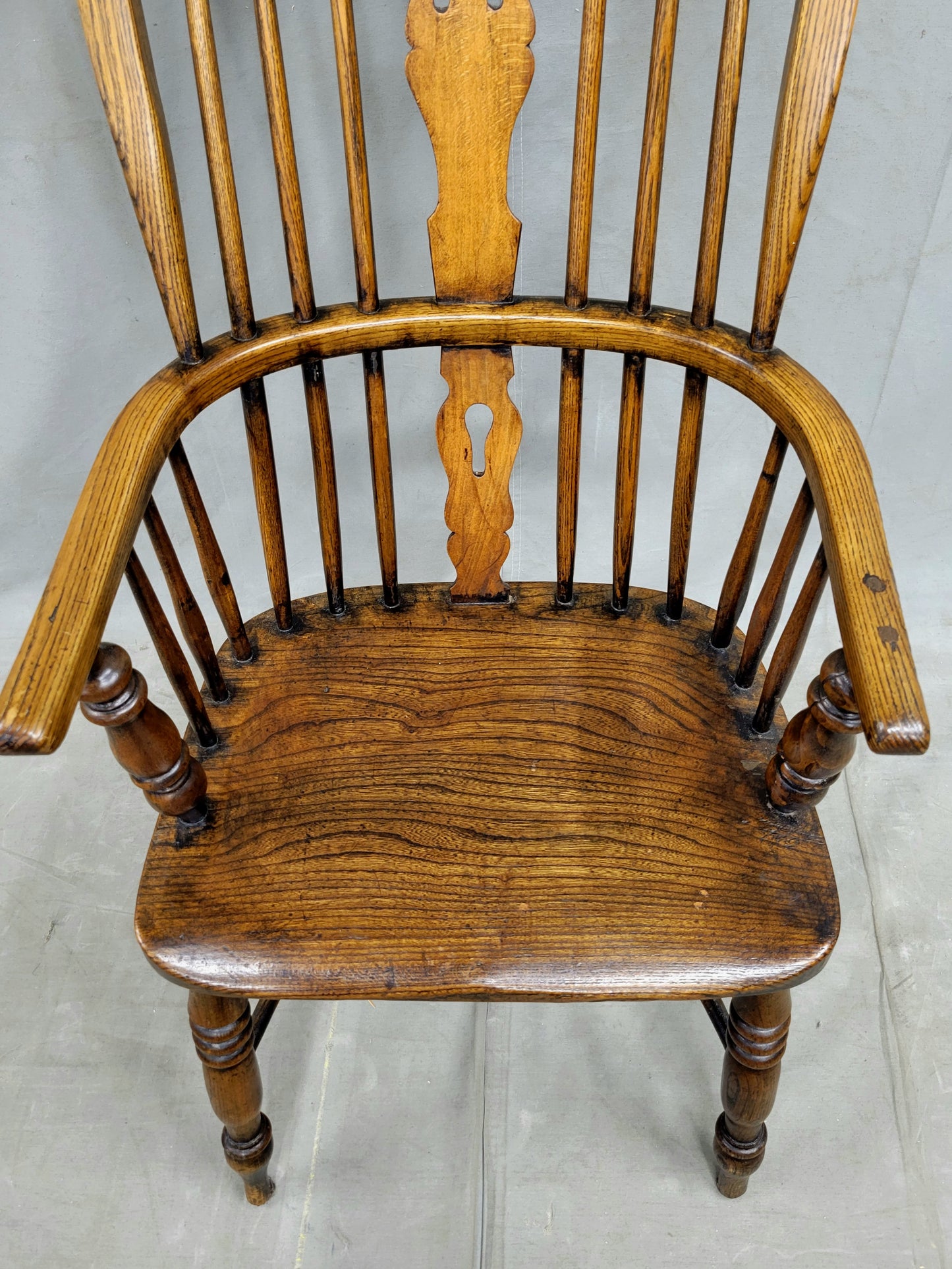Vintage English Oak and Elm Windsor Chairs - A Pair