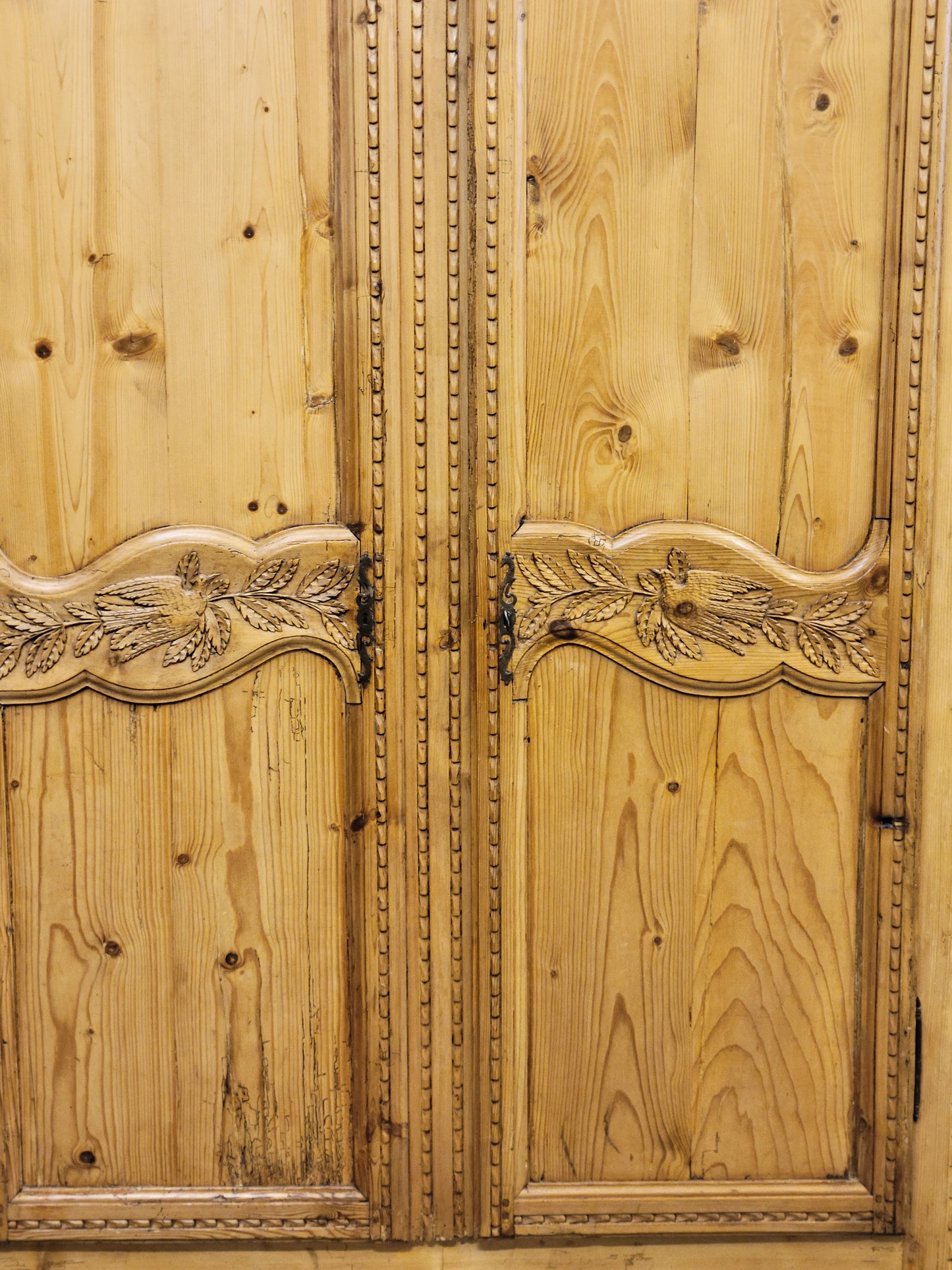 Antique Circa 1870 French Provincial Pine Wedding Armoire