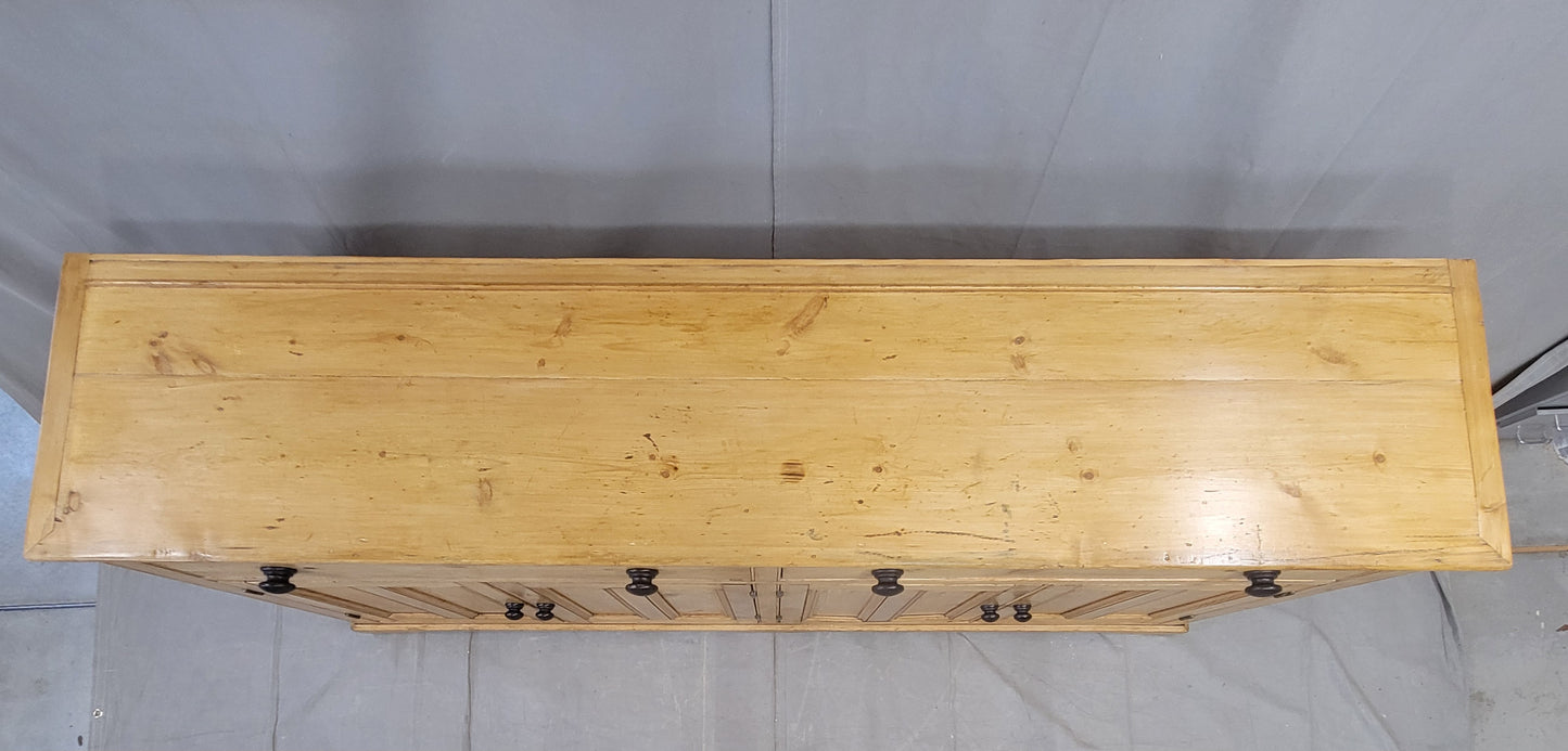 Antique English Pine Sideboard With Ebonized Knobs