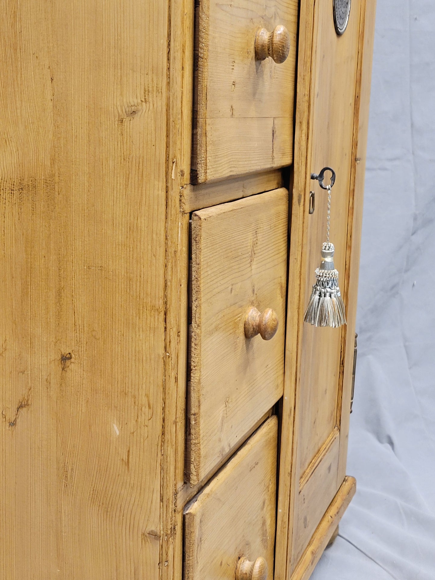 Antique European Pine Locking Pie or Larder Cabinet