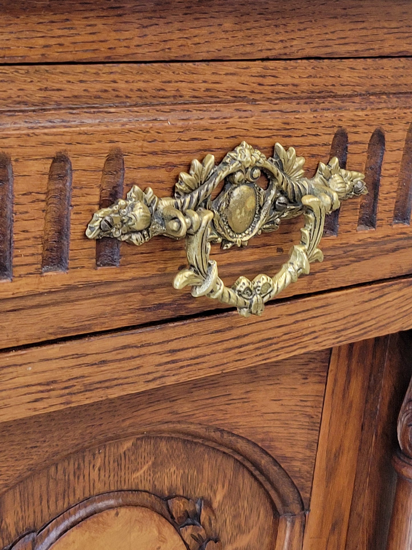 Antique Circa 1900 French Oak Pot Cupboards Nightstands With Carrera Marble Tops- a Pair