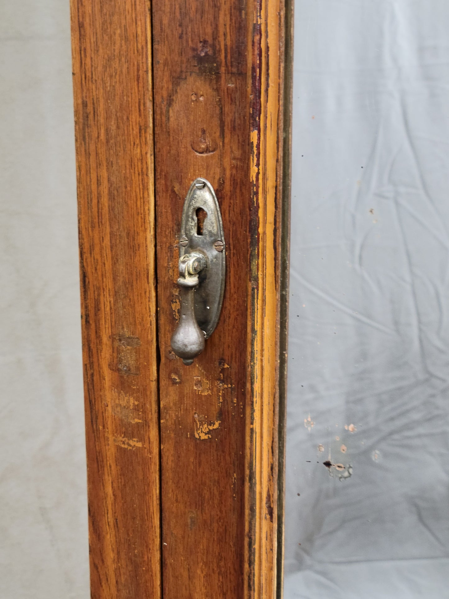 Antique Anglo Indian Teak Petite Armoire Cupboard With Mirror