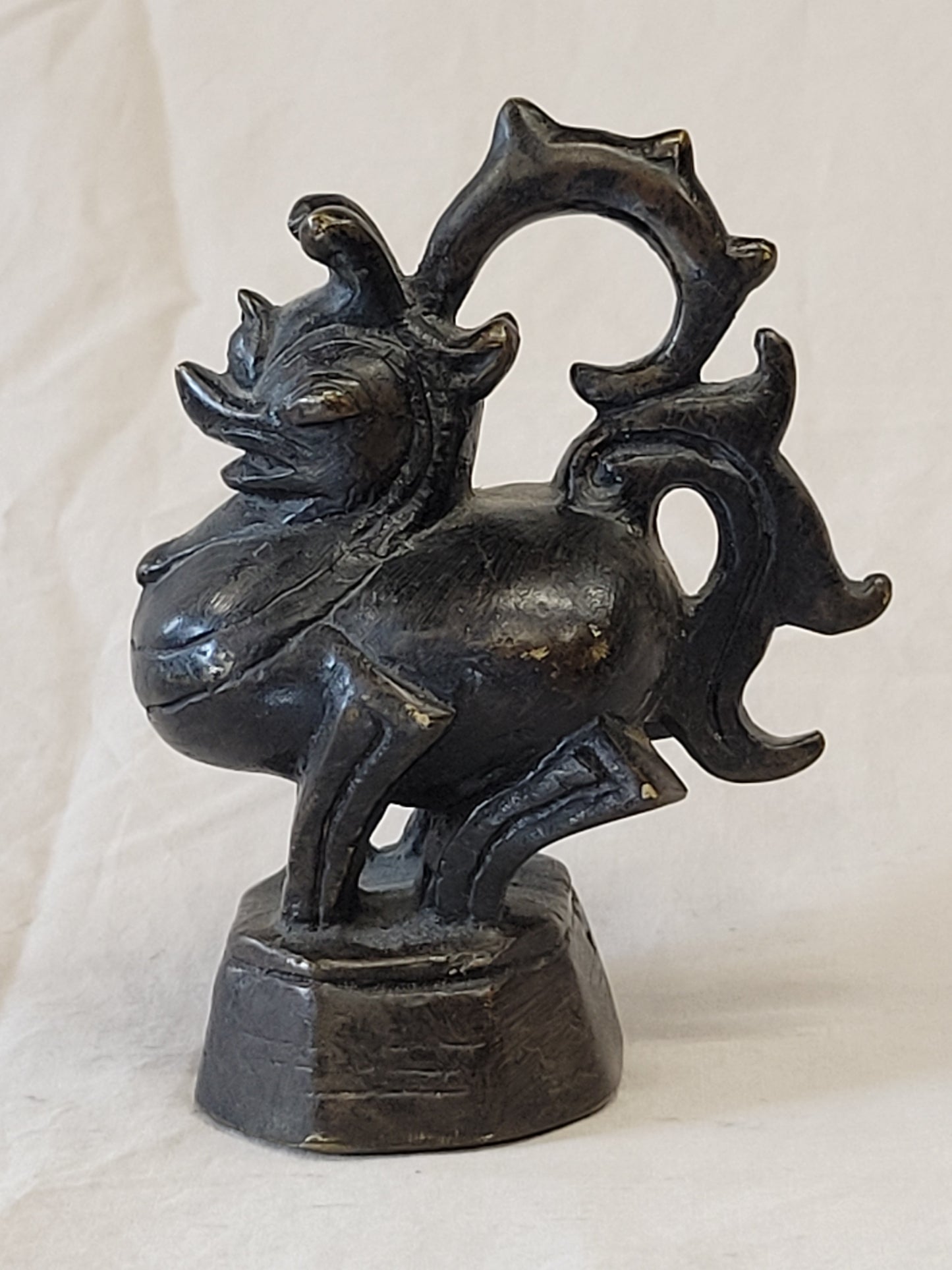 Set of 8 Antique Burmese Dragon Bronze Opium Weights
