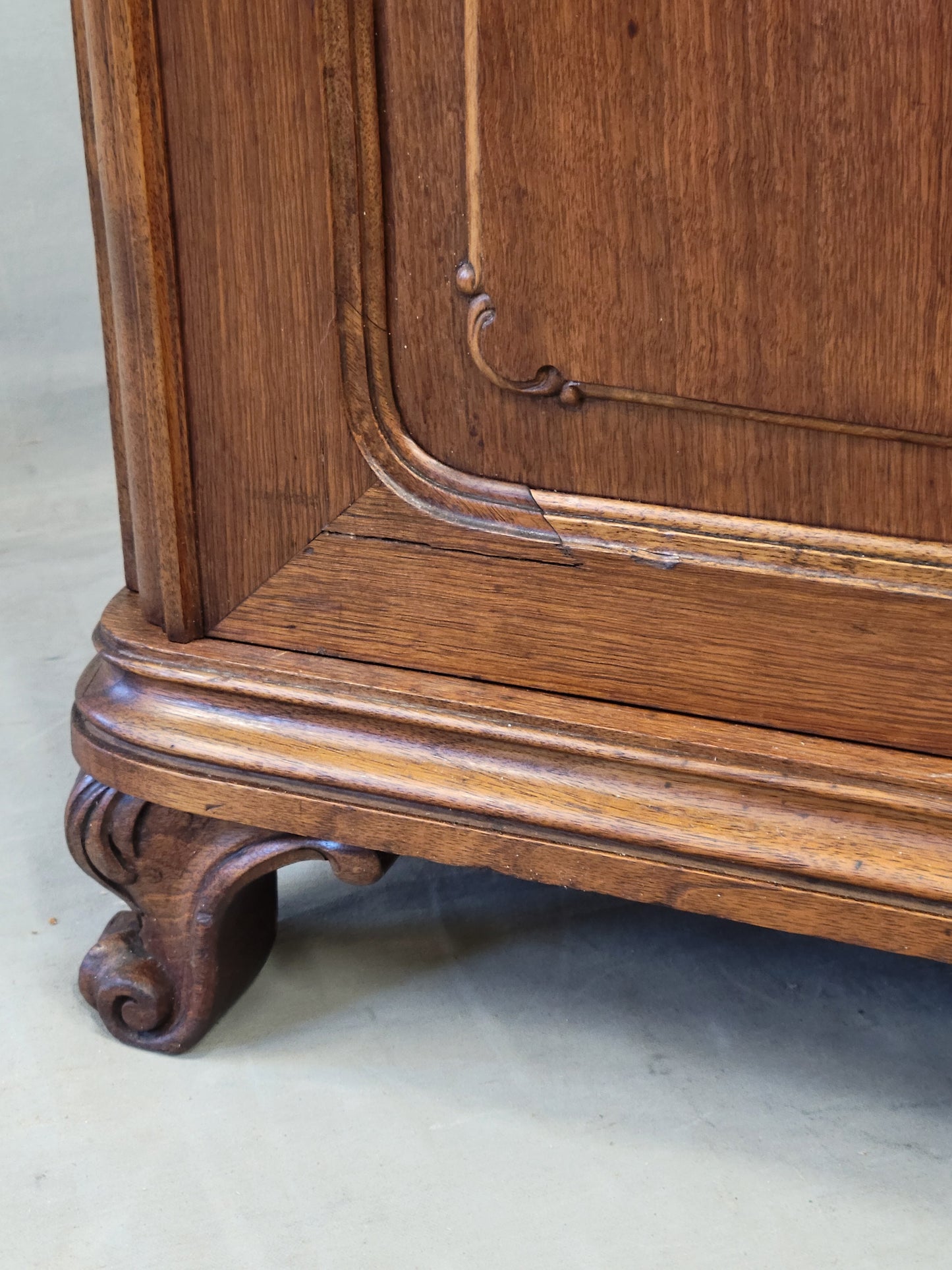 Antique Early 1900s Austrian Walnut Marble Top Sideboard Buffet