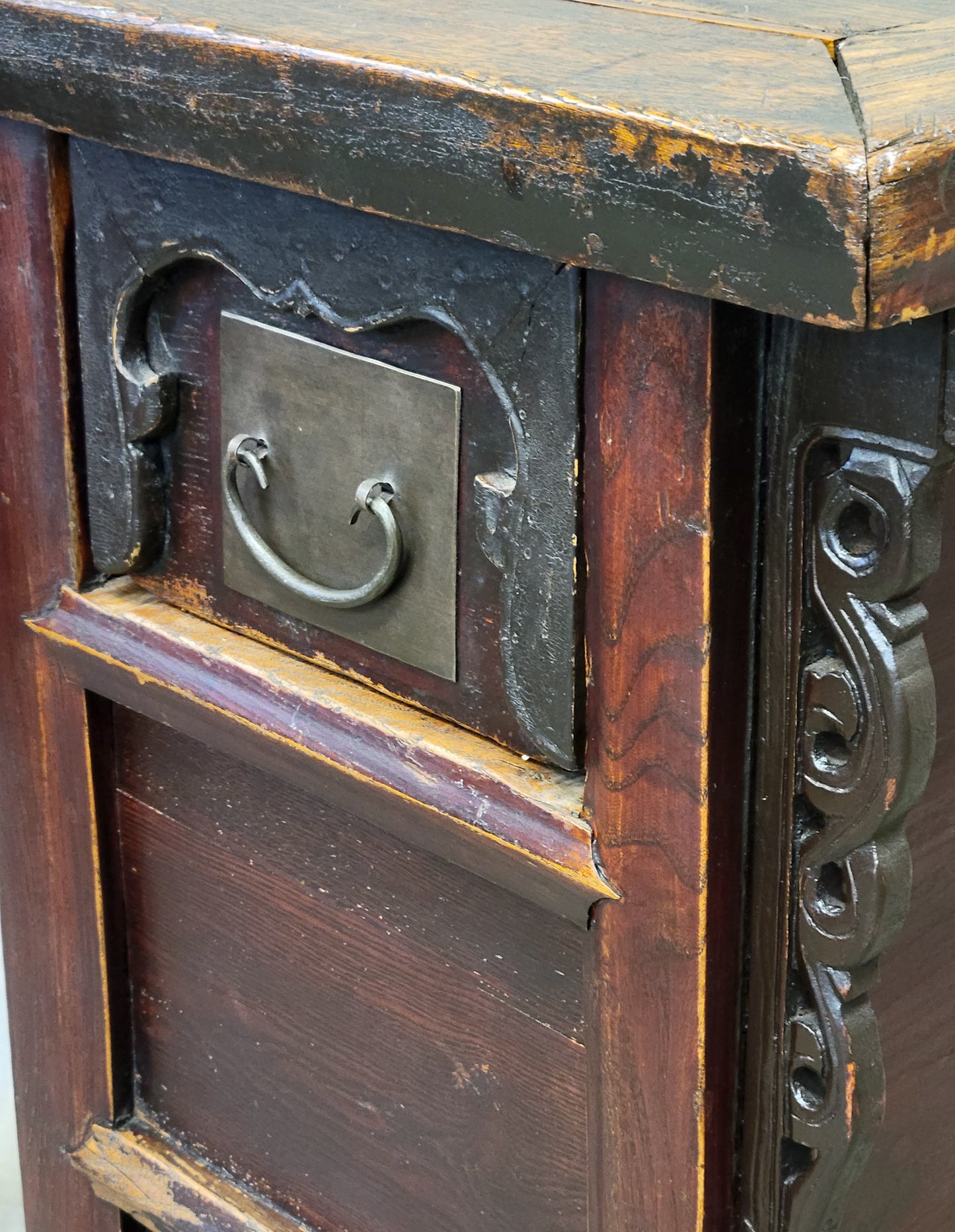 Antique Chinese Elm Side Tables / Altar Tables - a Near Pair