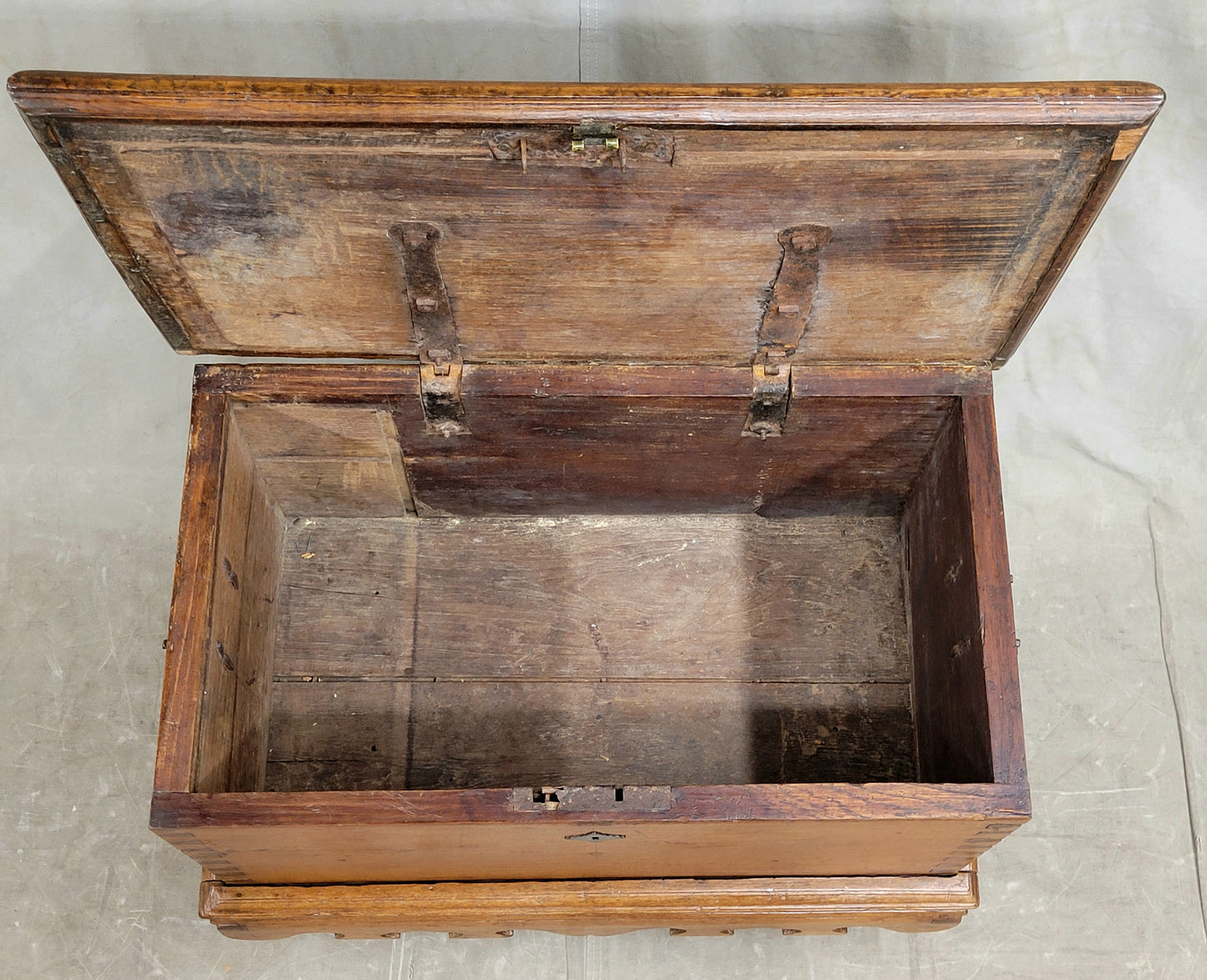 Antique Javanese Teak Grobog Blanket Chest on Wheels
