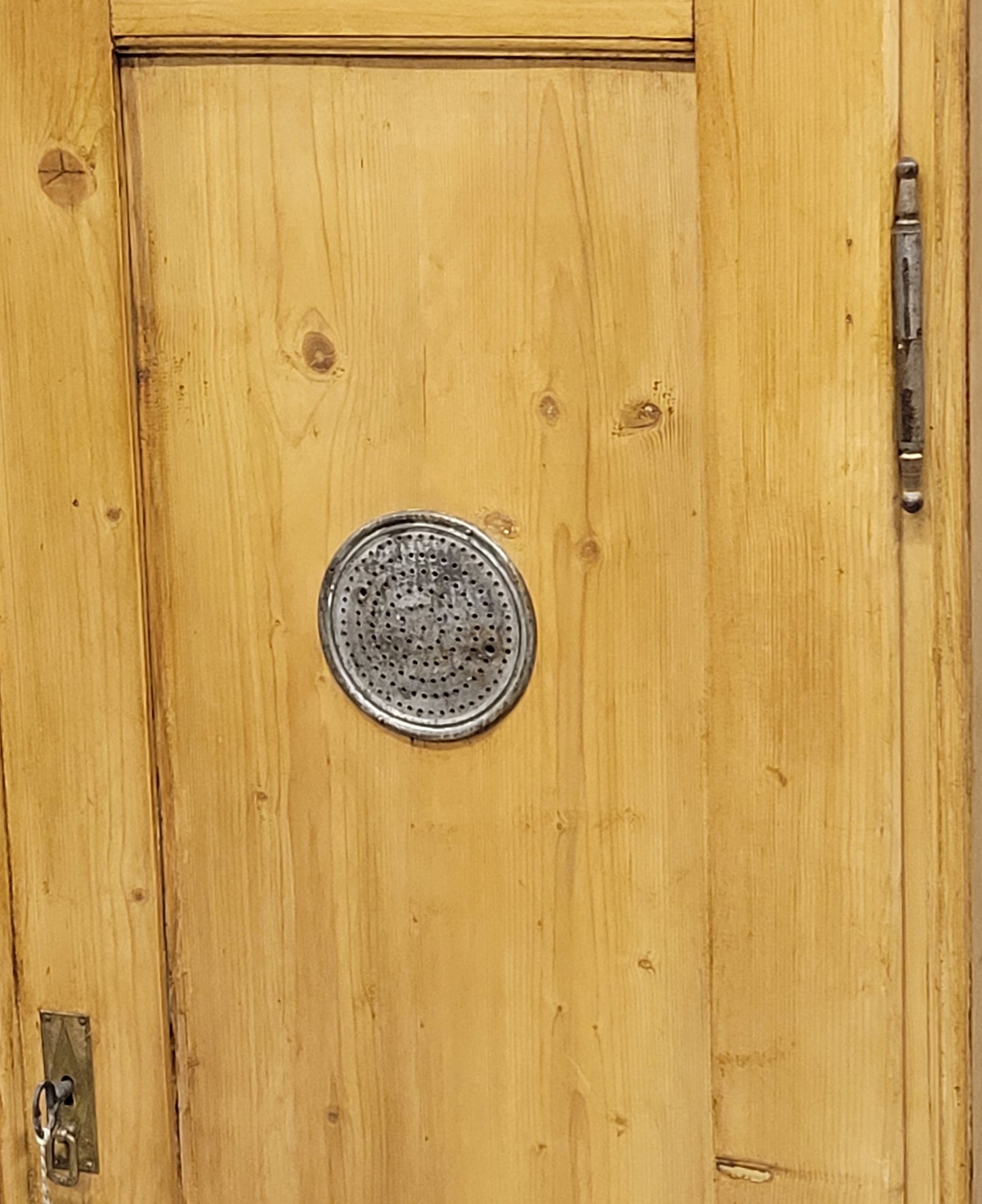 Antique European Pine Locking Pie or Larder Cabinet