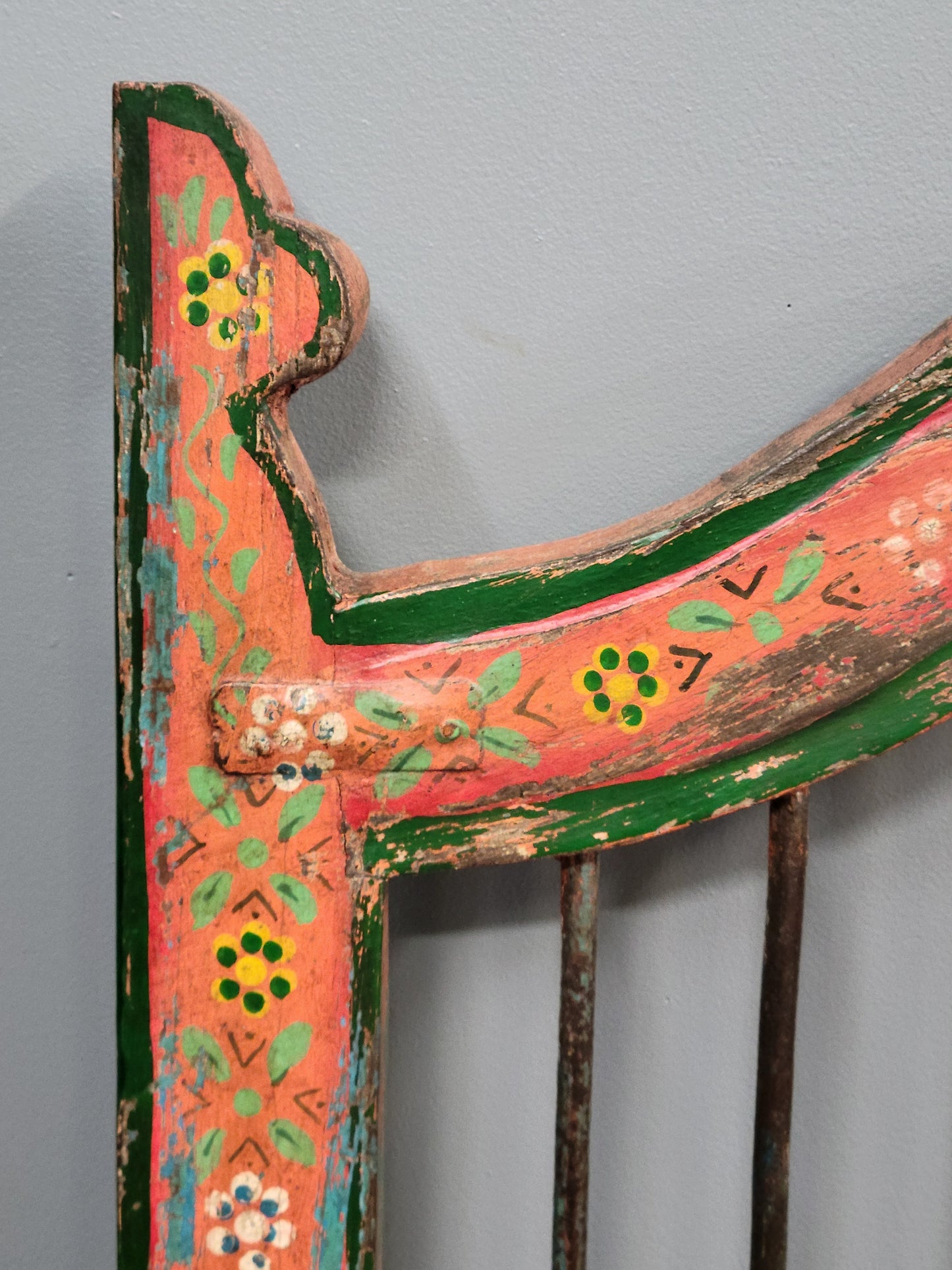 Antique Painted Indian Dog Gates Wall Hanging