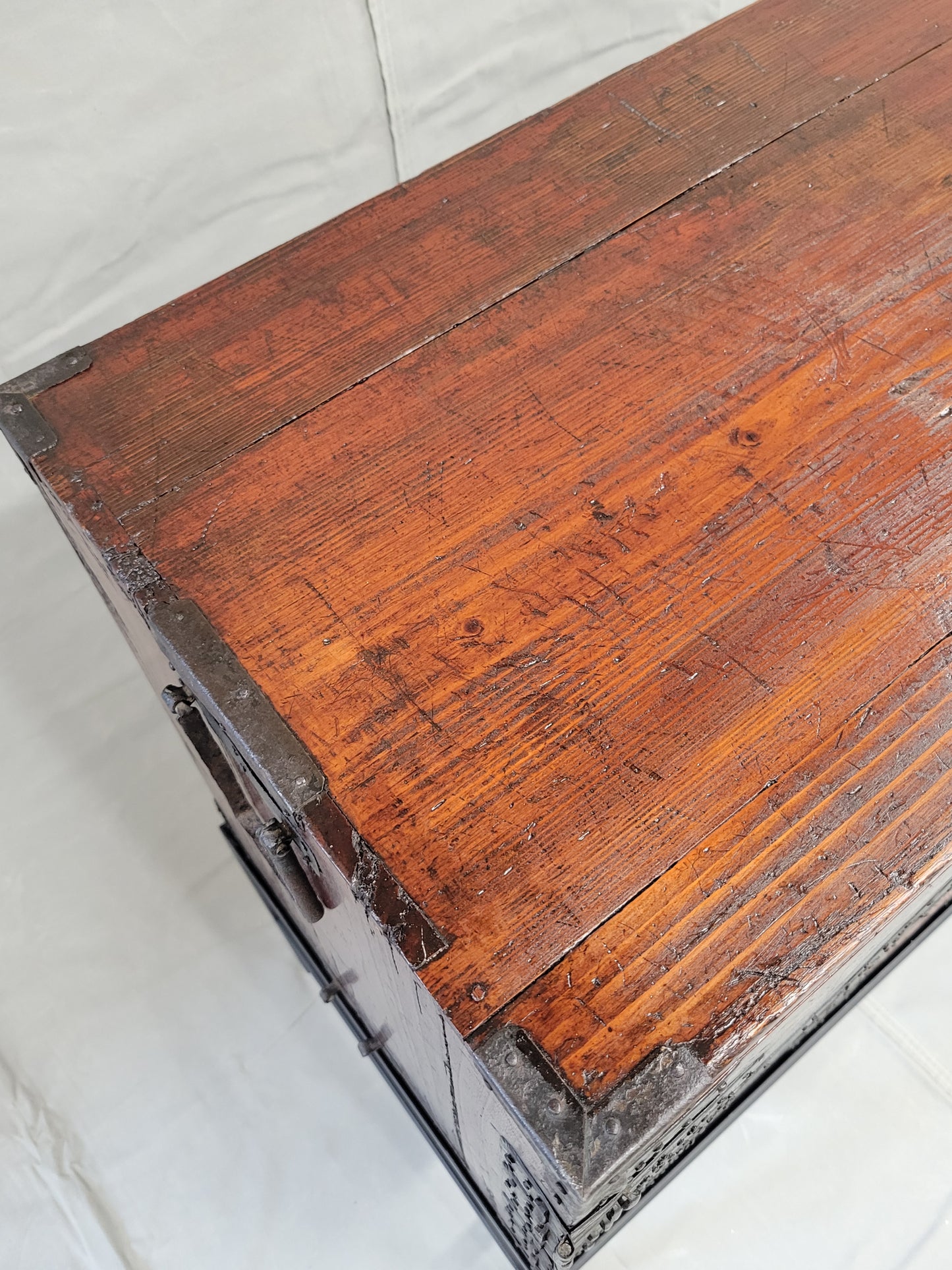 Antique Japanese Tansu Chest With Drawers on Contemporary Metal Stand