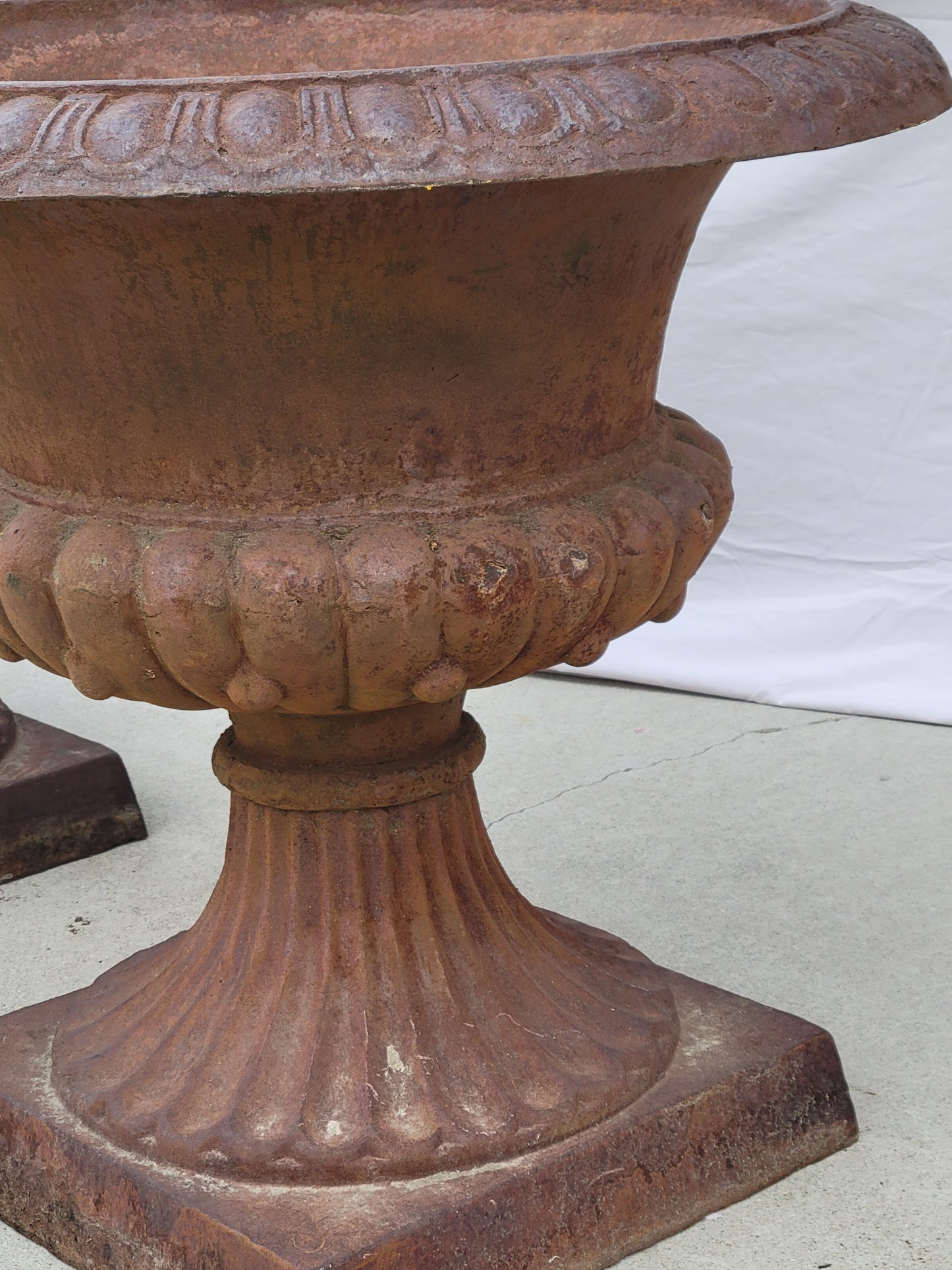 Vintage Cast Iron Monumental Classical Planters