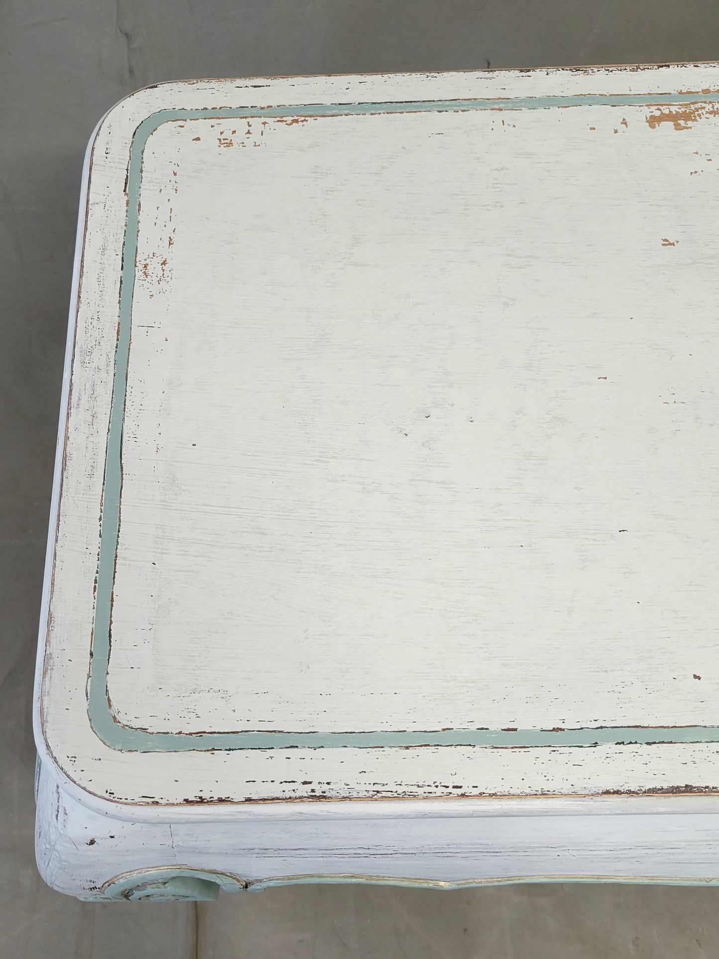 Vintage French Style Painted Cabriole Console Table
