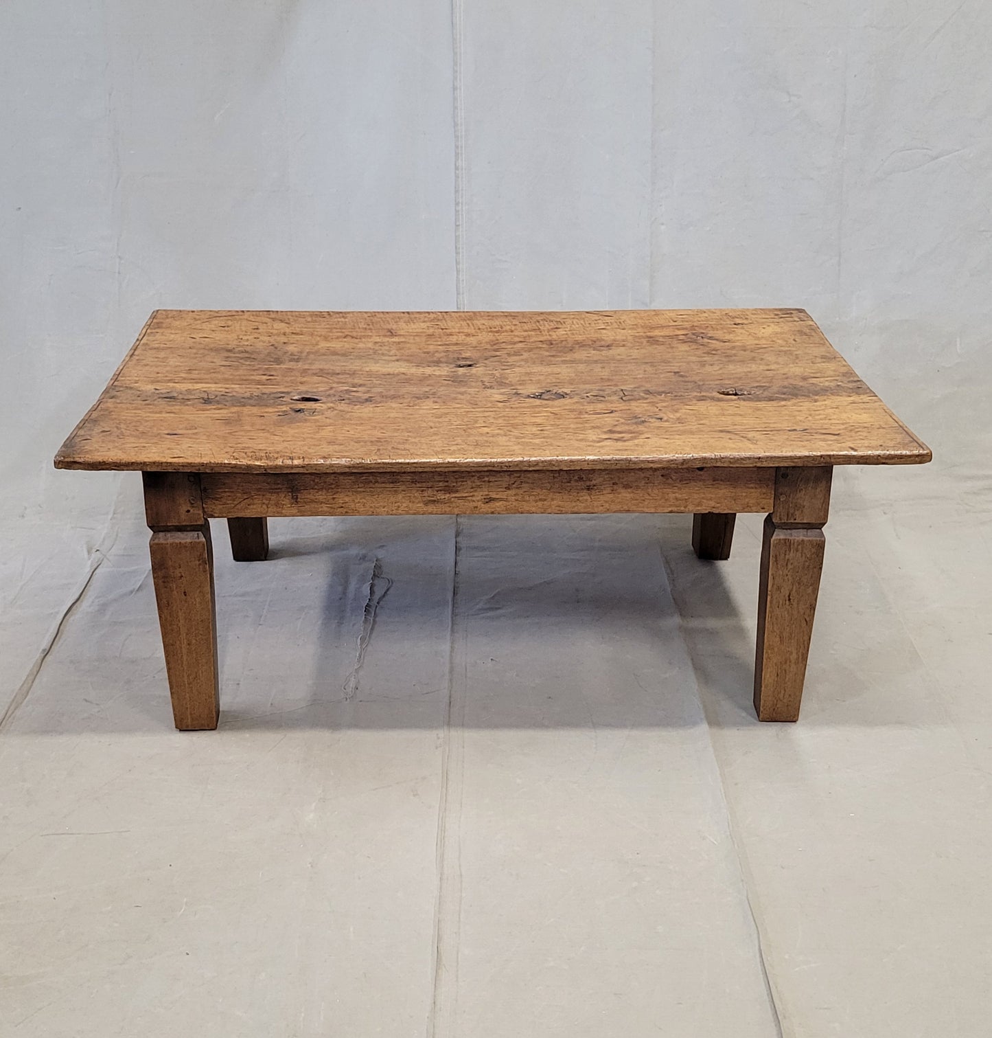 Vintage Rustic Single Slab Burl Teak Coffee Table by the Jason Scott Collection