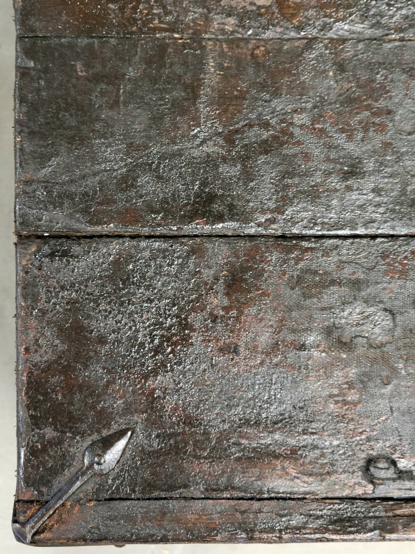 Antique Early 1900s Tibetan Trunk With Original Paint in Dragon Motif