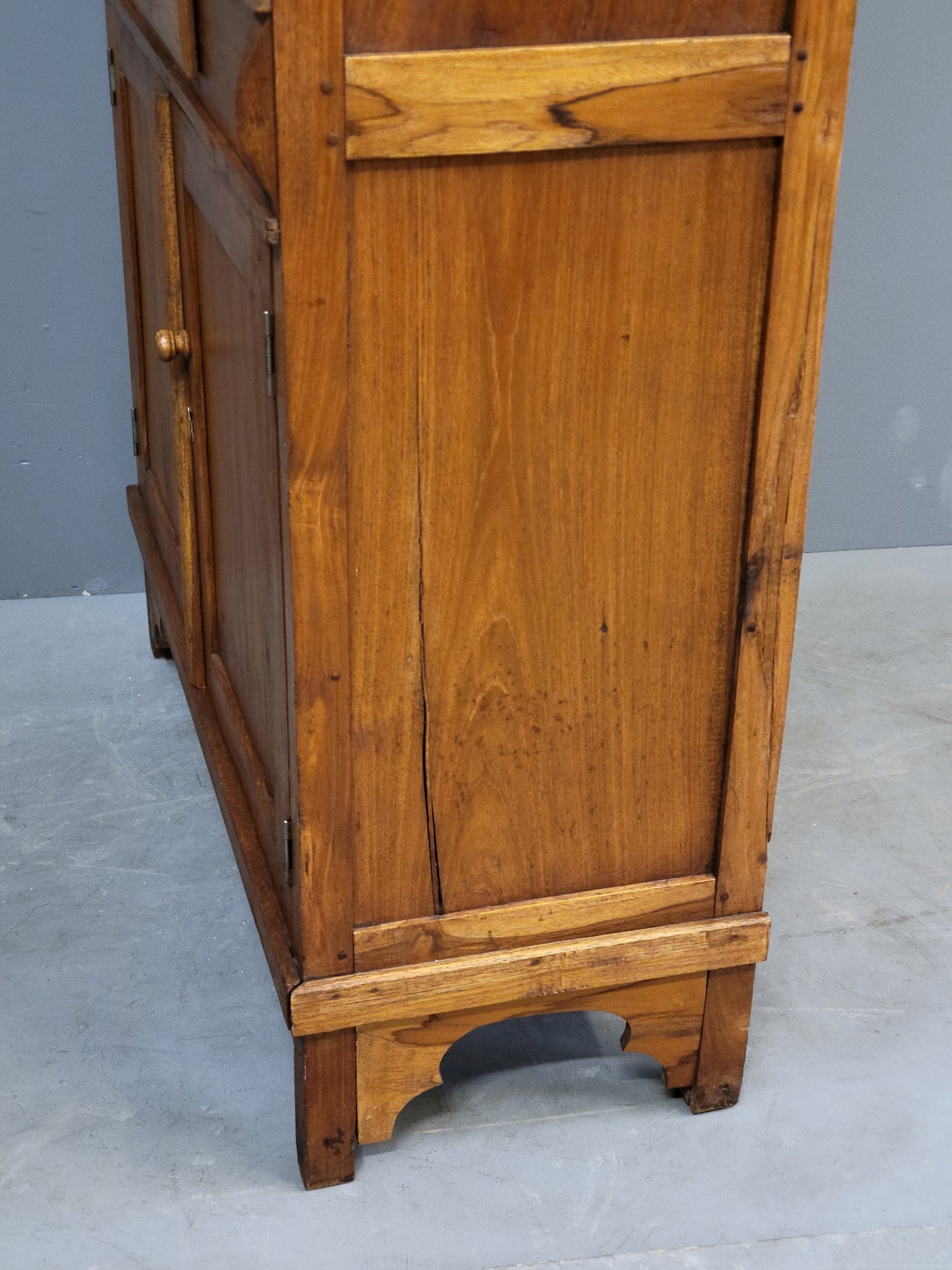 Antique Dutch Colonial Glass Door Cabinet