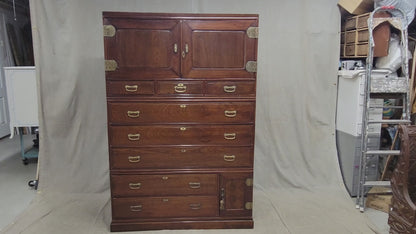 Vintage Large Korean (In the Japanese Style) 14 Drawer Tansu Chest With European Influence