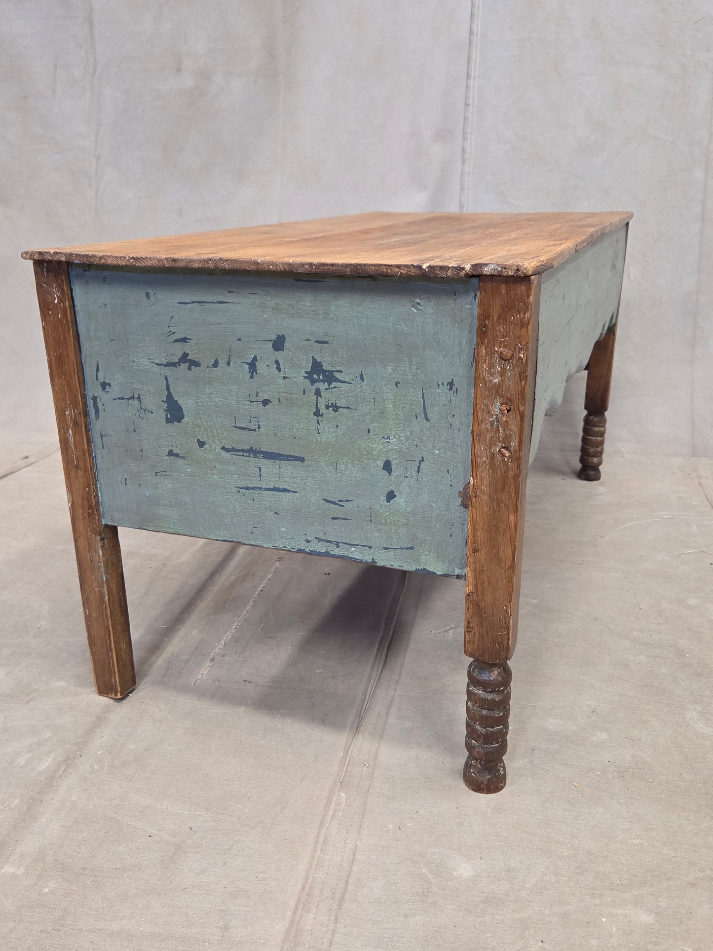 Vintage Rustic Southwestern Painted Pine Coffee Table