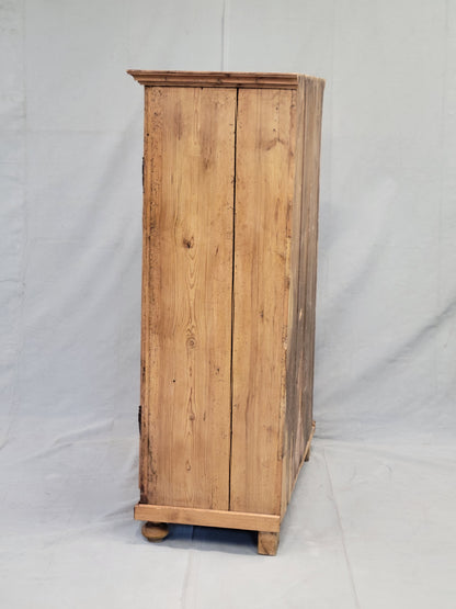 Antique Czech Pine Locking Pie or Larder Cabinet