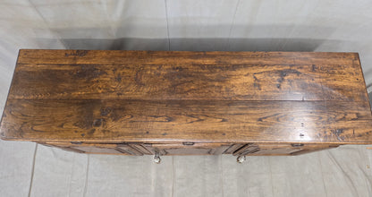 Antique 19th Century French Provincial Oak Buffet with Lined Interior