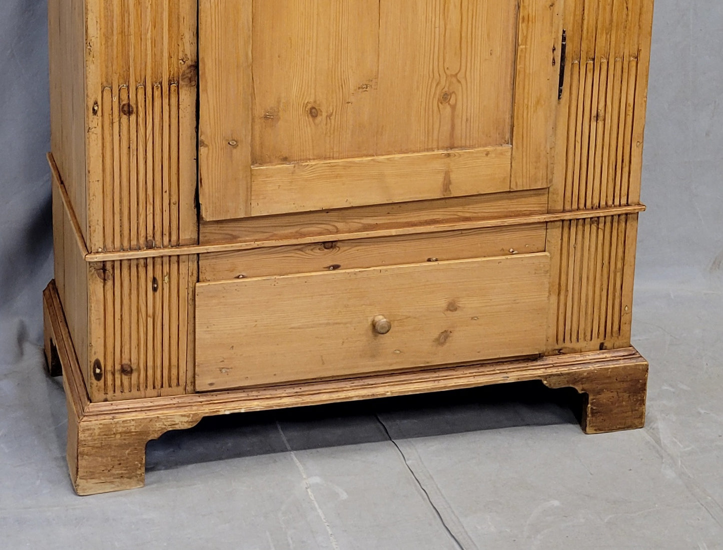 Antique 19th Century German Pine Single Door Armoire Wardrobe